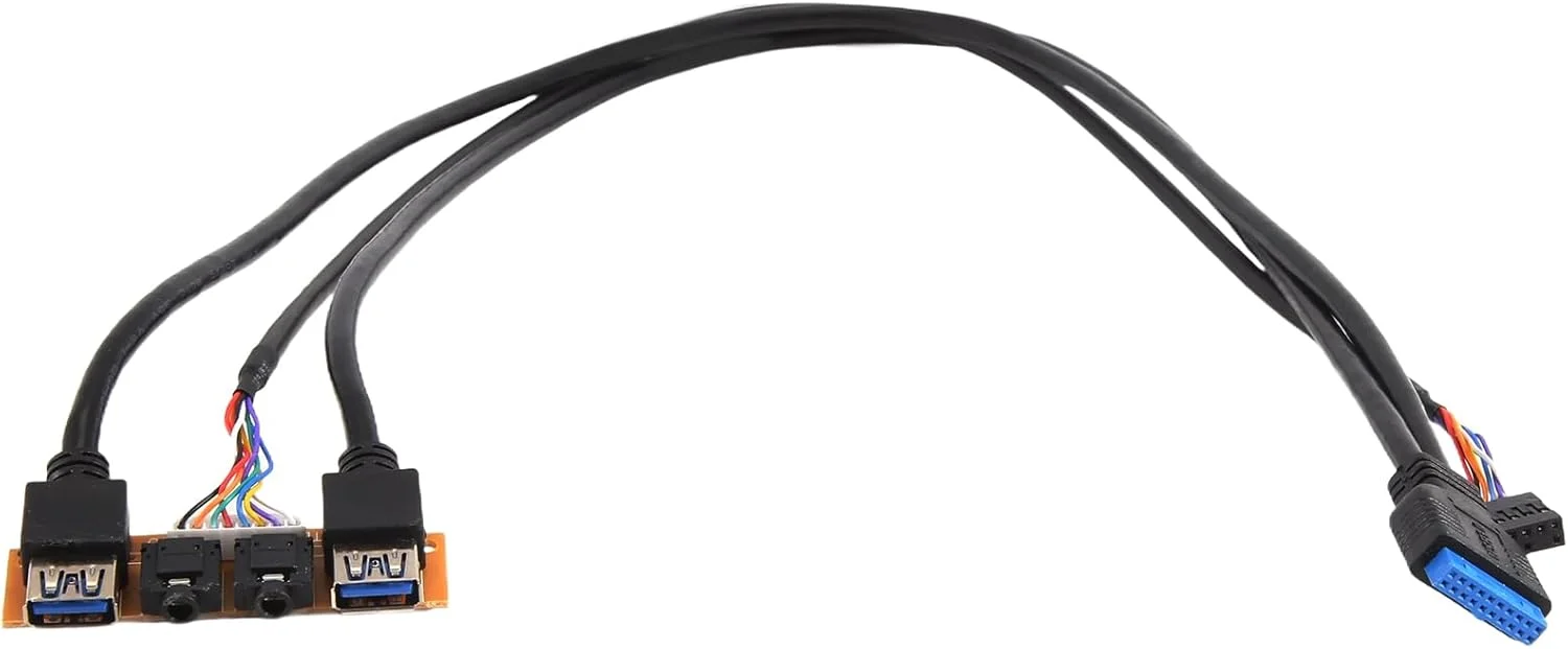 پنل جلویی 60 سانتی متری با پورت های USB3.0 + USB3.0 + اتصالات صوتی HD، برد ورودی/خروجی + کابل داخلی، سیم پنل USB، سیم افزایش طول DIY پنل جلویی 60 سانتی متری با پورت های USB3.0 + USB3.0 + اتصالات صوتی HD، برد ورودی/خروجی + کابل داخلی، سیم پنل USB، سیم افزایش طول DIY