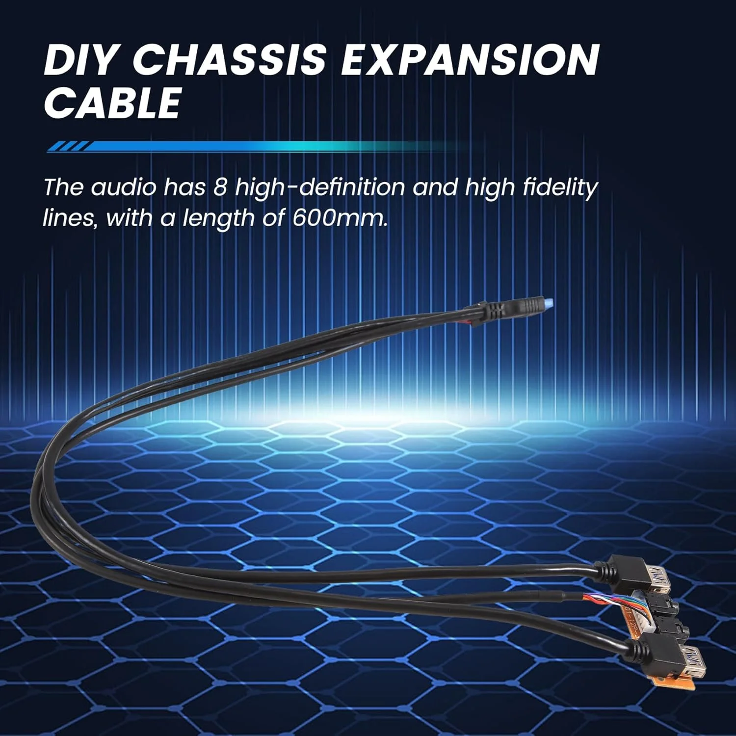 پنل جلویی 60 سانتی متری با پورت های USB3.0 + USB3.0 + اتصالات صوتی HD، برد ورودی/خروجی + کابل داخلی، سیم پنل USB، سیم افزایش طول DIY پنل جلویی 60 سانتی متری با پورت های USB3.0 + USB3.0 + اتصالات صوتی HD، برد ورودی/خروجی + کابل داخلی، سیم پنل USB، سیم افزایش طول DIY