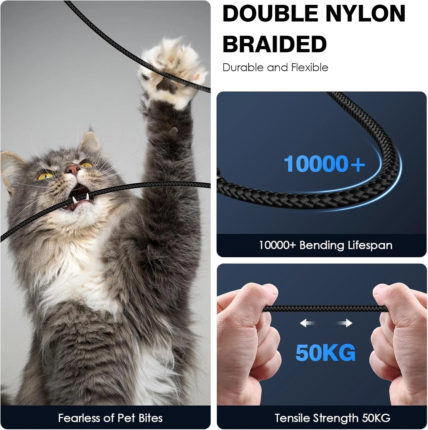 کابل شارژر آیفون بسیار بلند 6 متری، کابل USB-C و لایتنینگ با شارژ سریع 2 در 1 60 واتی، کابل شارژ بلند USB C اپل 6 متری برای آیفون 17/16/15/14/13/12/11، آیپد، مک بوک، شارژ در تخت، مبل کابل شارژر آیفون بسیار بلند 6 متری، کابل USB-C و لایتنینگ با شارژ سریع 2 در 1 60 واتی، کابل شارژ بلند USB C اپل 6 متری برای آیفون 17/16/15/14/13/12/11، آیپد، مک بوک، شارژ در تخت، مبل