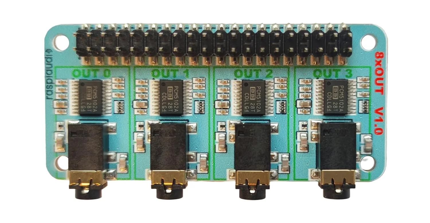 RASPIAUDIO 8 کانال خروجی برای رزبری پای 5 فقط دسکتاپ RASPIAUDIO 8 کانال خروجی برای رزبری پای 5 فقط دسکتاپ