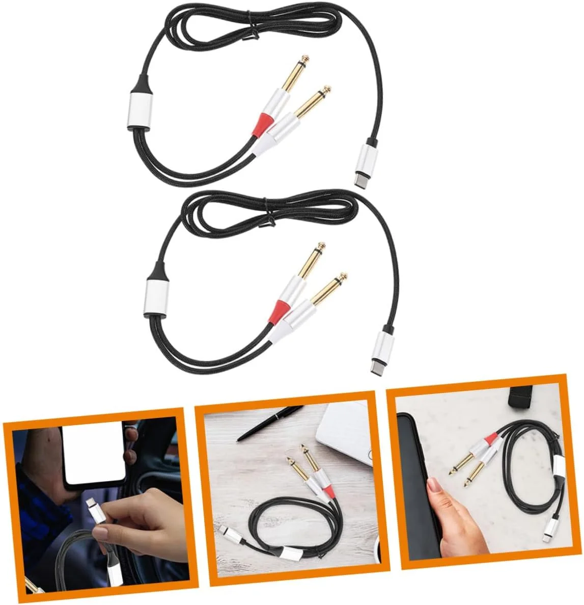 کابل تبدیل USB C به دوگانه صدا، سازگار با تلفن هوشمند، تبلت، لپ تاپ، اتصال آسان برای نوازندگان و علاقه مندان به صدا