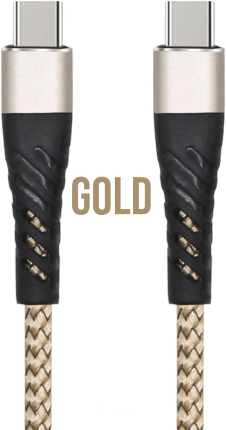 کابل USB نوع C به C گلکسی 2.0، سیم شارژ سریع 60 واتی با سرعت 480 مگابیت بر ثانیه برای تلفن های همراه، تبلت ها، آیپد ایر مینی، نوت بوک ها و مک بوک (1 عدد - طلایی) کابل USB نوع C به C گلکسی 2.0، سیم شارژ سریع 60 واتی با سرعت 480 مگابیت بر ثانیه برای تلفن های همراه، تبلت ها، آیپد ایر مینی، نوت بوک ها و مک بوک (1 عدد - طلایی)