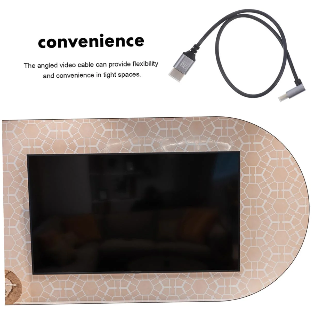 کابل ویدئو Abaodam با اتصال زاویه دار مانیتور با وضوح بالا و تلویزیون، کابل انعطاف پذیر برای کامپیوتر، لپ تاپ و تلویزیون