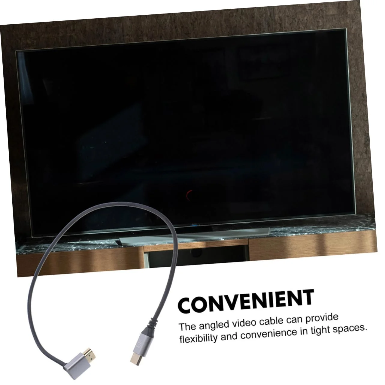 کابل ویدئو Abaodam با اتصال زاویه دار مانیتور با وضوح بالا و تلویزیون، کابل انعطاف پذیر برای کامپیوتر، لپ تاپ و تلویزیون