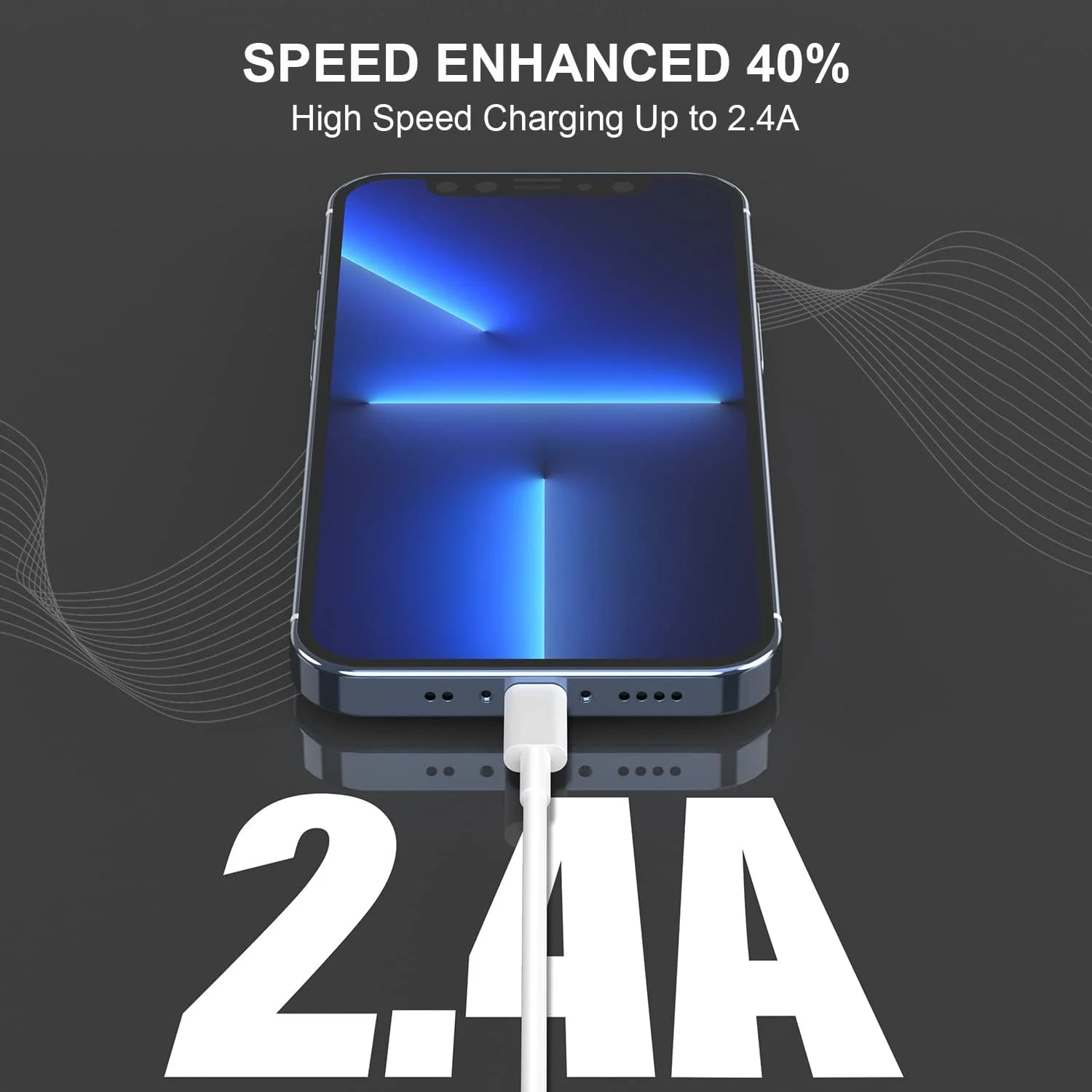 کابل شارژ آیفون 1.8 متری، بسته 3 عددی، [دارای گواهی MFi اپل] کابل USB به لایتنینگ 1.8 متری، سیم شارژر آیفون 1.8 متری، کابل شارژ سریع اپل 1.8 متری برای آیفون 14/13/12/11/Pro/13 Max/X/XS/XR/XS Max/8/7/XS