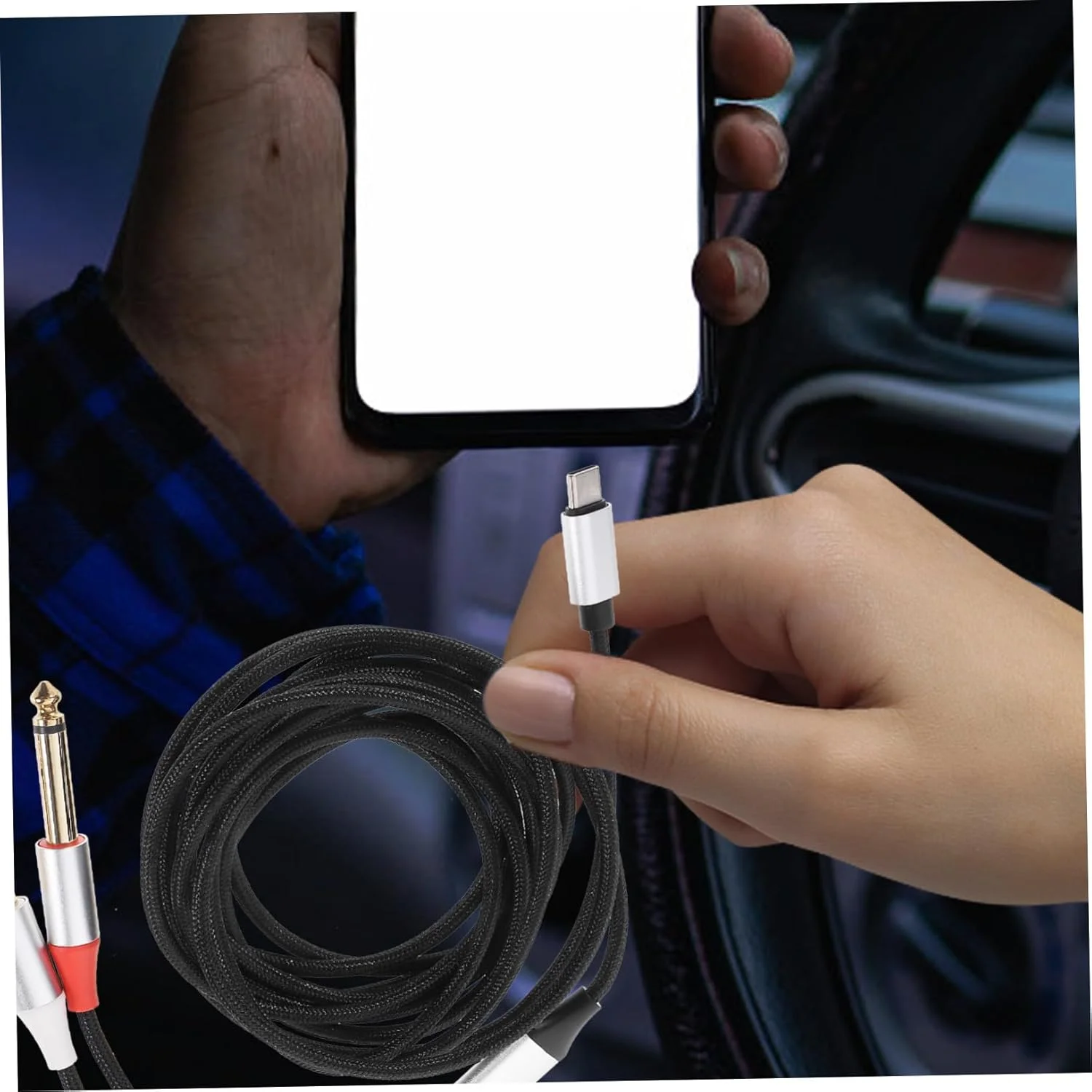 کابل صوتی دوگانه USB-C، کابل آداپتور Plug & Play برای تلفن هوشمند، تبلت، لپ تاپ، سازگار با آمپلی فایر، بلندگو، میکسر صدا، کابل اتصال صوتی با کیفیت بالا کابل صوتی دوگانه USB-C، کابل آداپتور Plug & Play برای تلفن هوشمند، تبلت، لپ تاپ، سازگار با آمپلی فایر، بلندگو، میکسر صدا، کابل اتصال صوتی با کیفیت بالا