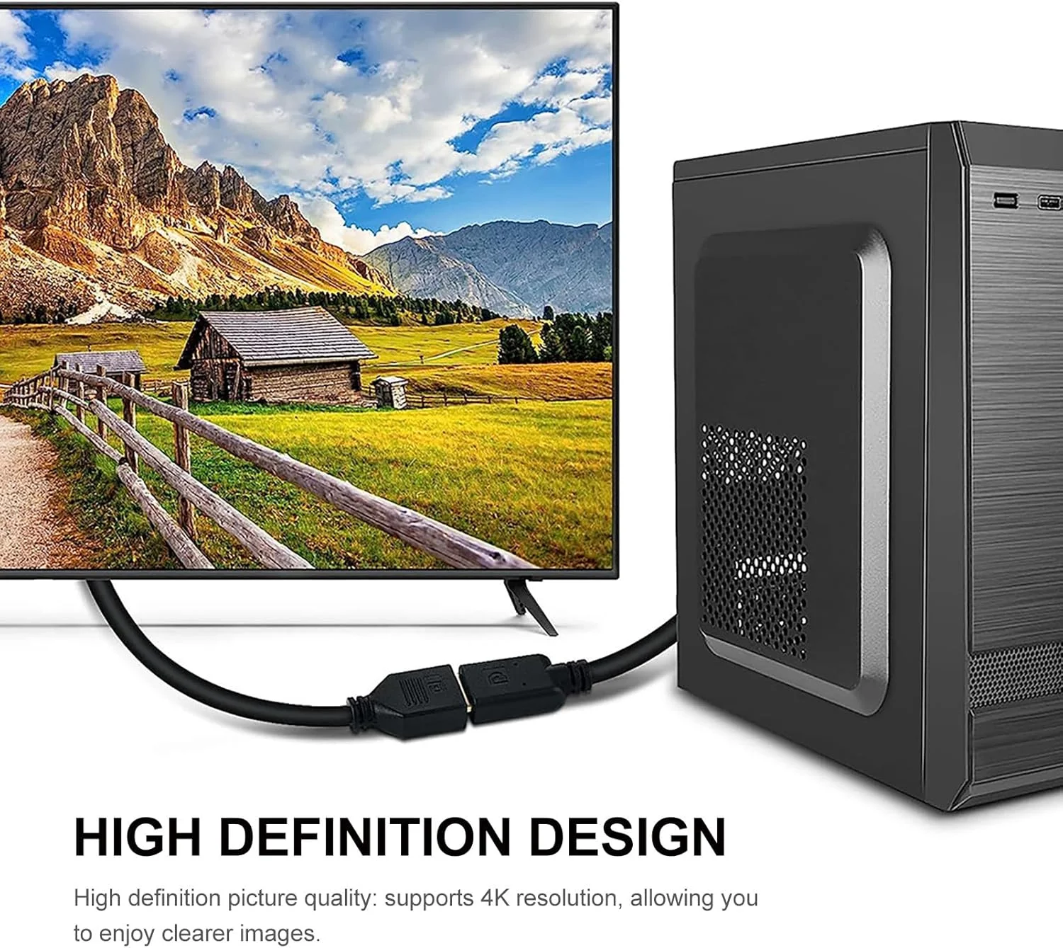 کابل افزایش طول DisplayPort با زاویه 90 درجه برای مانیتور کامپیوتر، سازگار و ارگونومیک، لوازم جانبی ویدئویی کابل افزایش طول DisplayPort با زاویه 90 درجه برای مانیتور کامپیوتر، سازگار و ارگونومیک، لوازم جانبی ویدئویی