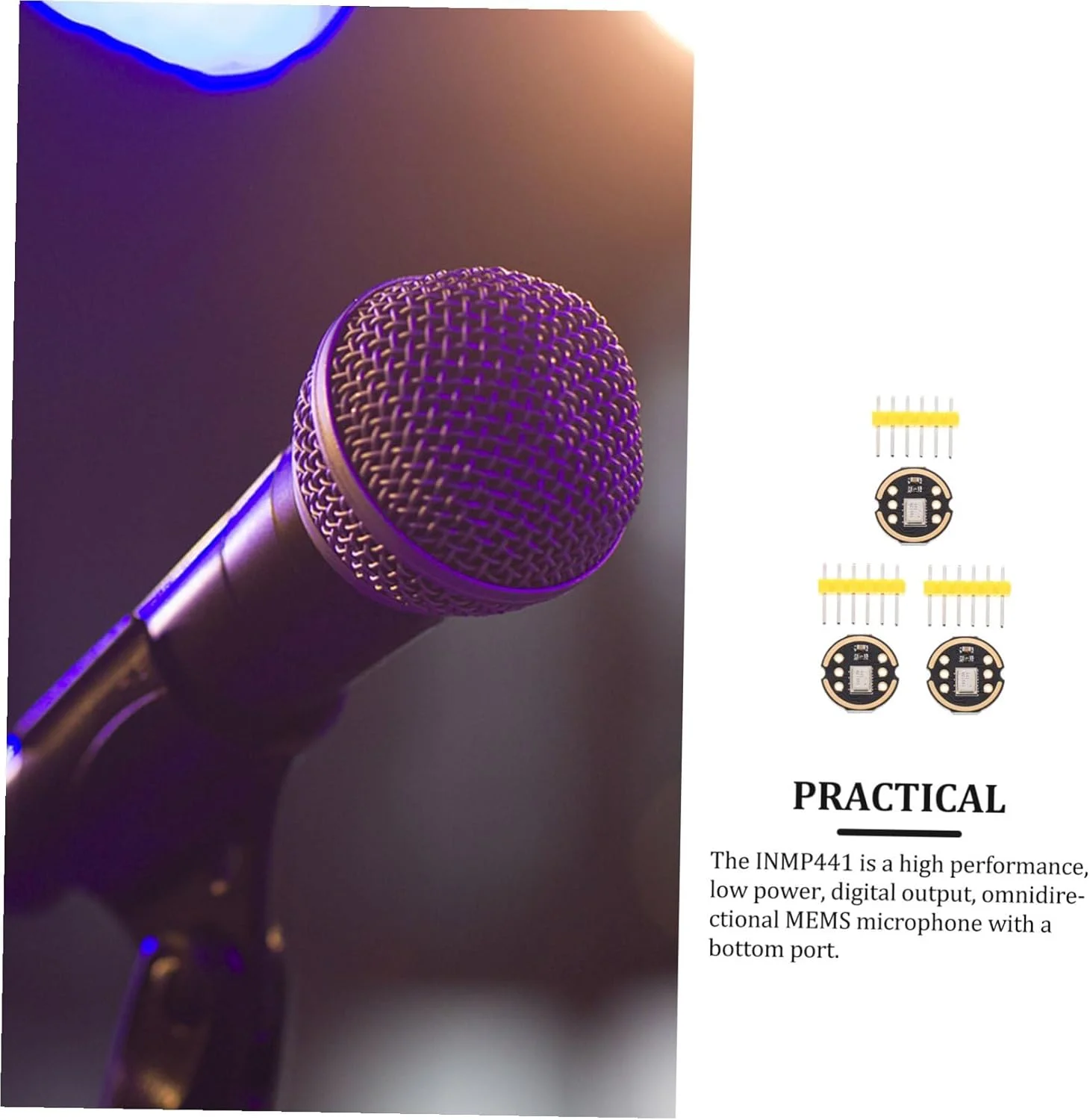 ماژول میکروفون همه جهته با دقت بالا ERINGOGO، 3 ست، خروجی دیجیتال سیستم میکروالکترومکانیکی، مصرف برق پایین برای کاربردهای میکروکنترلر مانند ماژول میکروفون همه جهته با دقت بالا ERINGOGO، 3 ست، خروجی دیجیتال سیستم میکروالکترومکانیکی، مصرف برق پایین برای کاربردهای میکروکنترلر مانند