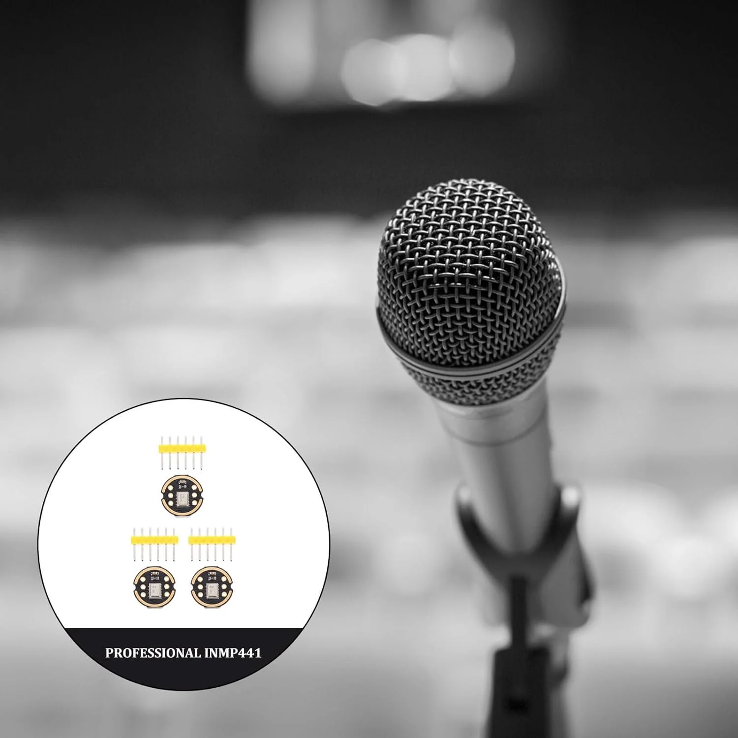 3 عدد ماژول میکروفون همه جهته با سیستم میکروالکترومکانیکی، رابط کاربری، دقت بالا، مصرف برق پایین، خروجی دیجیتال، سازگار برای کنفرانس تلفنی