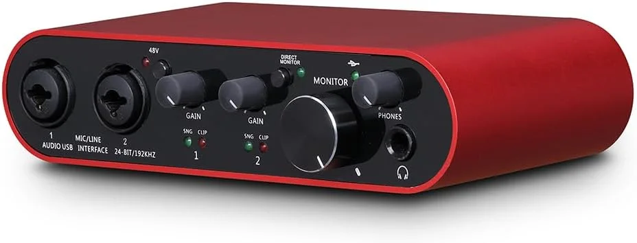 کارت صدای USB BOMGE 22S SOLO قرمز با XLR/48V فانتوم پاور، 32Bit/192kHz کیفیت بالا، برای استودیو، میکسر صدا، مناسب گیتاریست، خواننده، پادکستر، تهیه کننده، اتصال آسان کارت صدای USB BOMGE 22S SOLO قرمز با XLR/48V فانتوم پاور، 32Bit/192kHz کیفیت بالا، برای استودیو، میکسر صدا، مناسب گیتاریست، خواننده، پادکستر، تهیه کننده، اتصال آسان
