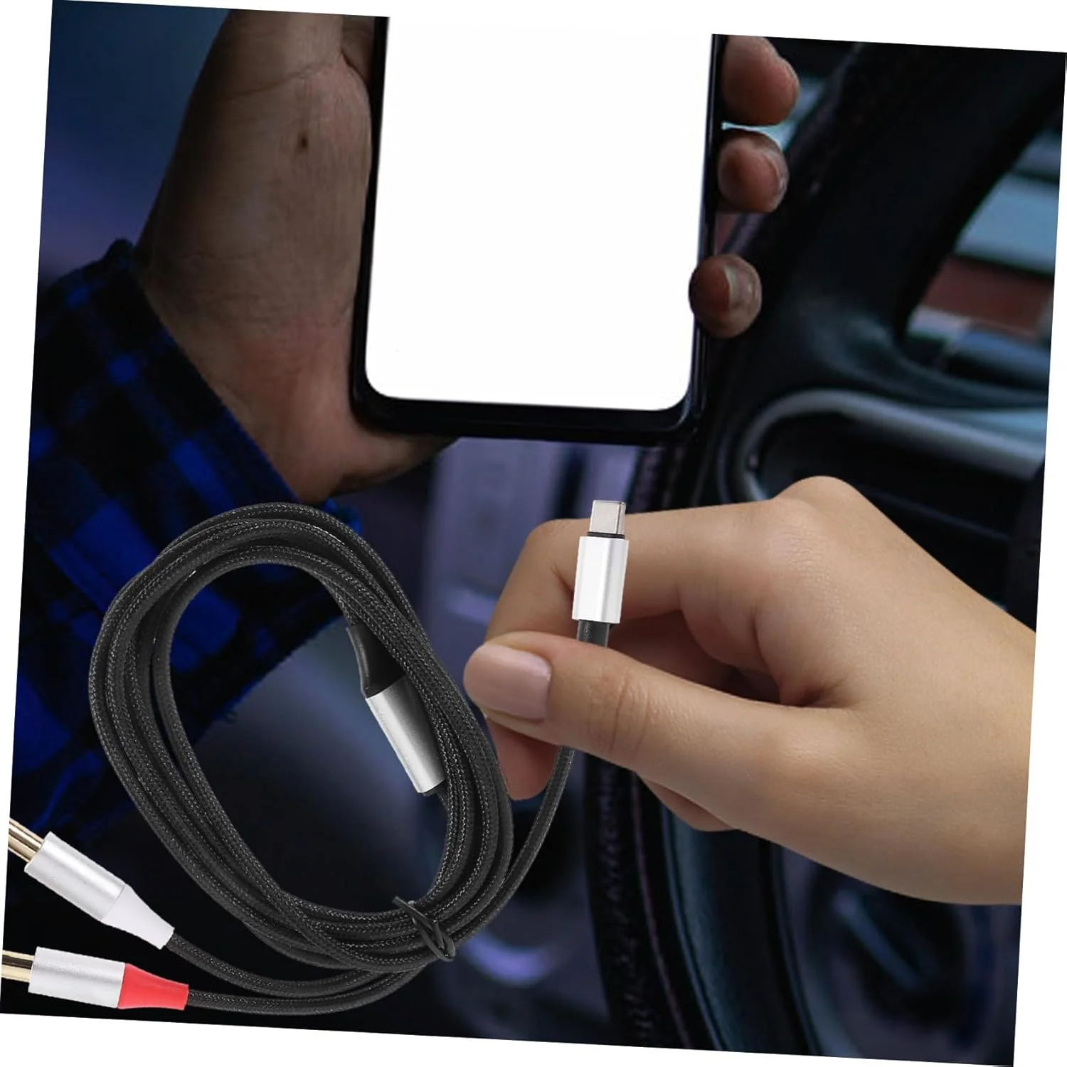 کابل صوتی دوگانه USB C، کابل انتقال صدای مقاوم، کابل اسپلیتر برای تلفن هوشمند، تبلت، لپ تاپ، آمپلی فایر سازگار کابل صوتی دوگانه USB C، کابل انتقال صدای مقاوم، کابل اسپلیتر برای تلفن هوشمند، تبلت، لپ تاپ، آمپلی فایر سازگار