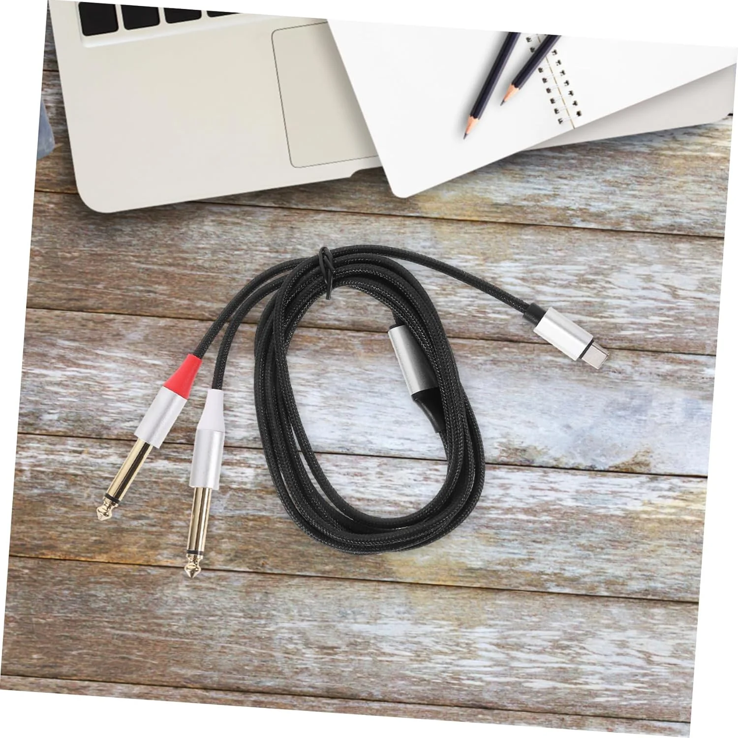 کابل صوتی دوگانه USB C، کابل انتقال صدای مقاوم، کابل اسپلیتر برای تلفن هوشمند، تبلت، لپ تاپ، آمپلی فایر سازگار کابل صوتی دوگانه USB C، کابل انتقال صدای مقاوم، کابل اسپلیتر برای تلفن هوشمند، تبلت، لپ تاپ، آمپلی فایر سازگار