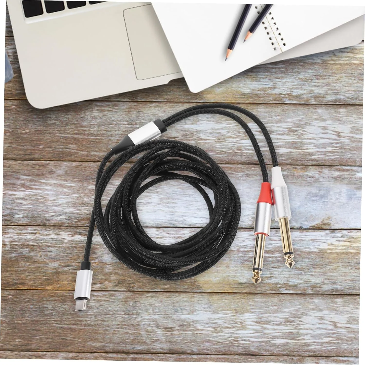 کابل صوتی دوگانه USB C Cabilock کابل تقسیم کننده صوتی قوی برای تلفن هوشمند تبلت لپ تاپ تقویت کننده بلندگو میکسر صدا انتقال صدای با کیفیت بالا جمع و جور و بادوام کابل صوتی دوگانه USB C Cabilock کابل تقسیم کننده صوتی قوی برای تلفن هوشمند تبلت لپ تاپ تقویت کننده بلندگو میکسر صدا انتقال صدای با کیفیت بالا جمع و جور و بادوام