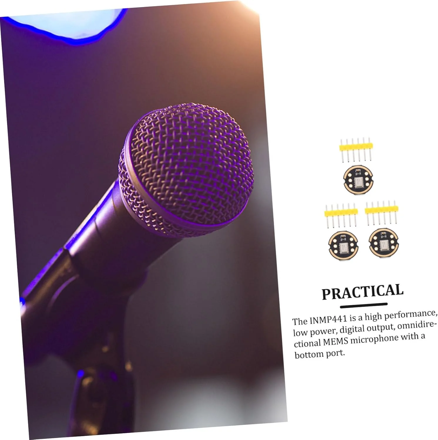 ماژول میکروفون امنیدایرکشنال با دقت بالا، مصرف برق پایین و رابط I2S، سازگار با سیستم میکروفون دیجیتال حرفهای (3 عدد) ماژول میکروفون امنیدایرکشنال با دقت بالا، مصرف برق پایین و رابط I2S، سازگار با سیستم میکروفون دیجیتال حرفهای (3 عدد)