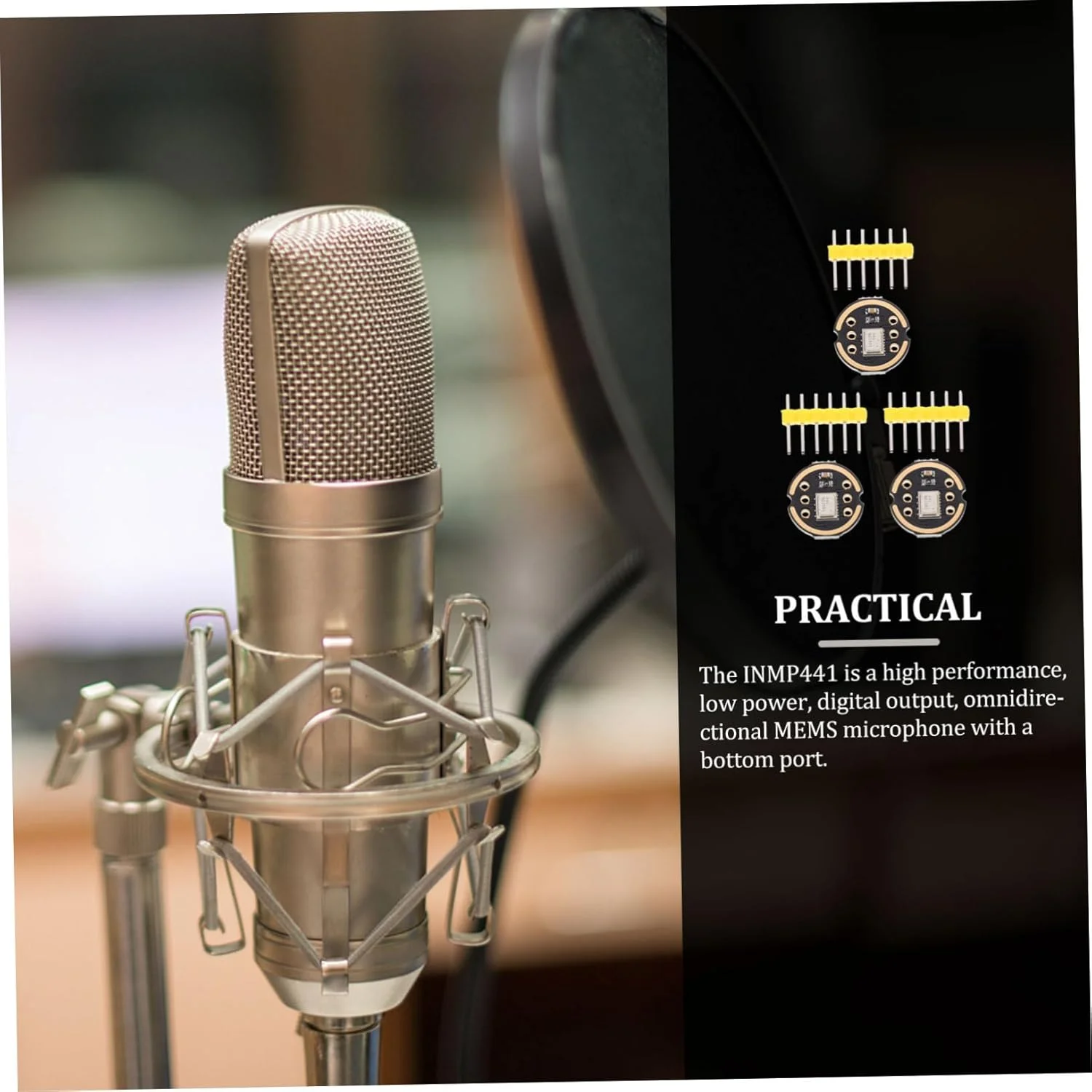 ماژول میکروفون همه جهته با 3 مجموعه، دقت بالا، مصرف انرژی پایین، خروجی دیجیتال I²S، پاسخ فرکانسی پایدار و سازگار ماژول میکروفون همه جهته با 3 مجموعه، دقت بالا، مصرف انرژی پایین، خروجی دیجیتال I²S، پاسخ فرکانسی پایدار و سازگار