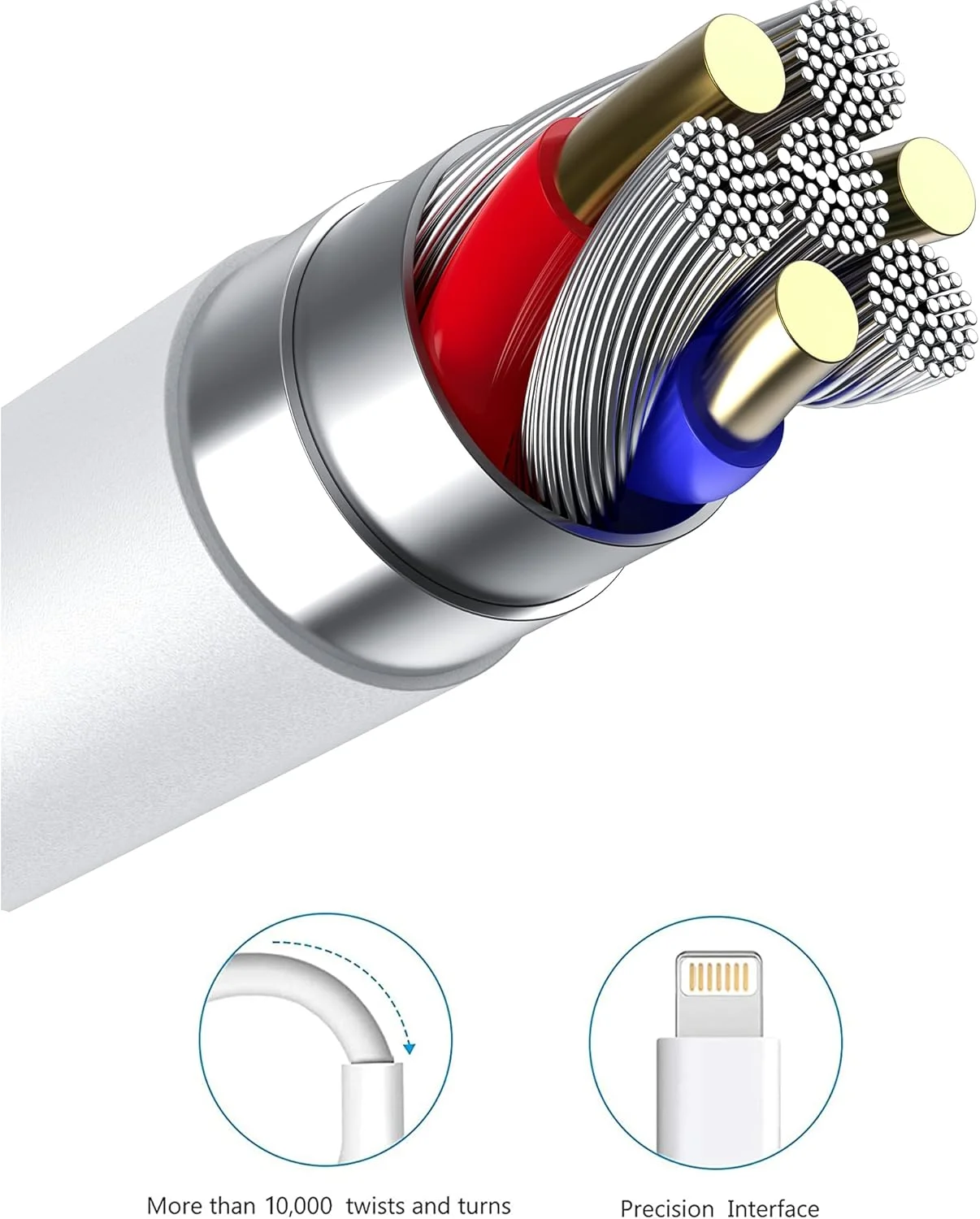 کابل شارژ سریع آیفون 90 سانتی‌متری، [دارای گواهی Apple MFi] کابل USB-C به لایتنینگ، پشتیبانی از درگاه Type-C، کابل شارژ سریع 90 سانتی‌متری برای آیفون 14 پرو/14/13 پرو/12 پرو مکس/12 مینی/11 پرو/XS/XR/iPad