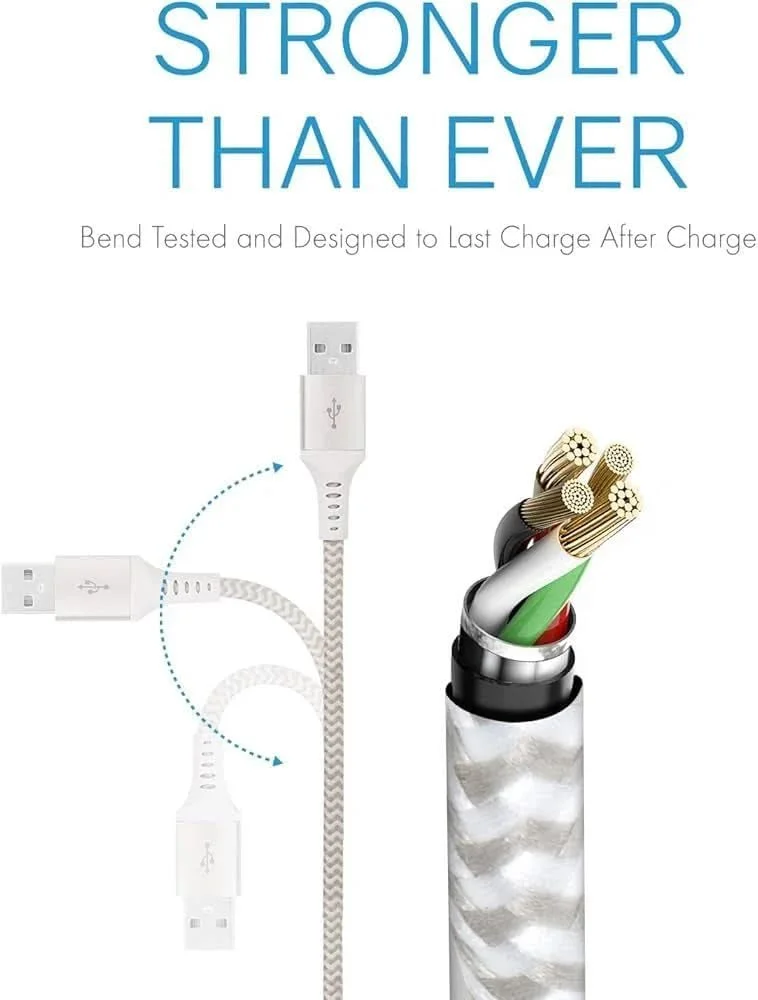 کابل شارژ آیفون 1 متری [دارای گواهی MFi] کابل لایتنینگ 2.4 آمپر، USB A به لایتنینگ با توان 20 وات، سازگار با آیفون 14/14 پرو/پلاس/پرو مکس، سری 6 تا 13، آیپد