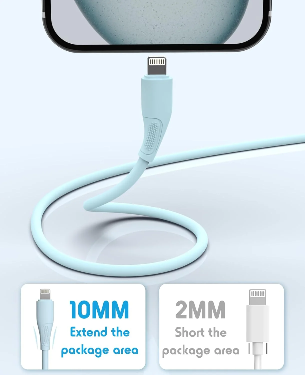 کابل شارژ آیفون 6 عددی با طول‌های 3/3/6/6/6/10 فوت [دارای گواهی Apple MFi] کابل لایتنینگ شارژ سریع سازگار با آیفون 14، 13، 12، 11 پرو مکس، XR، XS، X، 8، 7، 6 پلاس، SE، آیپد و غیره - رنگارنگ