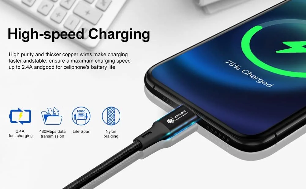 کابل شارژ آیفون 1.2 متری USB A به لایتنینگ - کابل 20 واتی با قابلیت شارژ سریع PD برای آیفون، آیپد پرو، ایرپادز پرو، آیفون 8 تا 14 (تمام سری ها) (USB-A به لایتنینگ) (مشکی) کابل شارژ آیفون 1.2 متری USB A به لایتنینگ - کابل 20 واتی با قابلیت شارژ سریع PD برای آیفون، آیپد پرو، ایرپادز پرو، آیفون 8 تا 14 (تمام سری ها) (USB-A به لایتنینگ) (مشکی)