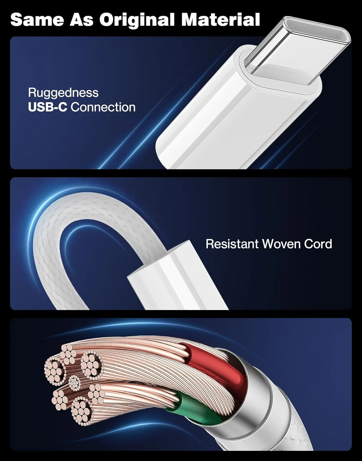 کابل USB C برای انتقال داده و شارژ آیفون 16، آیفون 15 پرو مکس، کابل USB A به Type C با روکش بافته شده برای اندروید اتو، سامسونگ گلکسی S25 S24 S23، طول 1 متر، سفید کابل USB C برای انتقال داده و شارژ آیفون 16، آیفون 15 پرو مکس، کابل USB A به Type C با روکش بافته شده برای اندروید اتو، سامسونگ گلکسی S25 S24 S23، طول 1 متر، سفید