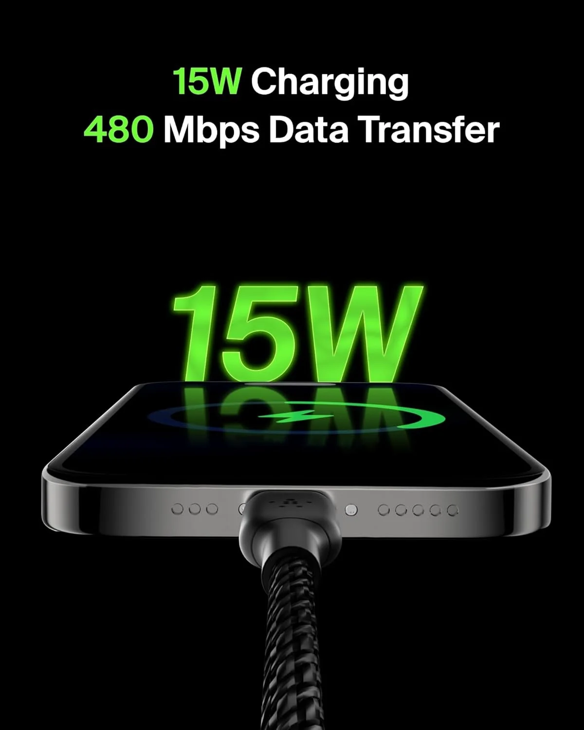 کابل شارژ سریع USB-C بافته شده بلکین، کابل USB-C به USB-A، کابل شارژ USB نوع C برای آیفون 15، سامسونگ گلکسی S23، گوگل پیکسل، آیپد، مک بوک، نینتندو سوییچ و غیره - 1 متر، مشکی کابل شارژ سریع USB-C بافته شده بلکین، کابل USB-C به USB-A، کابل شارژ USB نوع C برای آیفون 15، سامسونگ گلکسی S23، گوگل پیکسل، آیپد، مک بوک، نینتندو سوییچ و غیره - 1 متر، مشکی