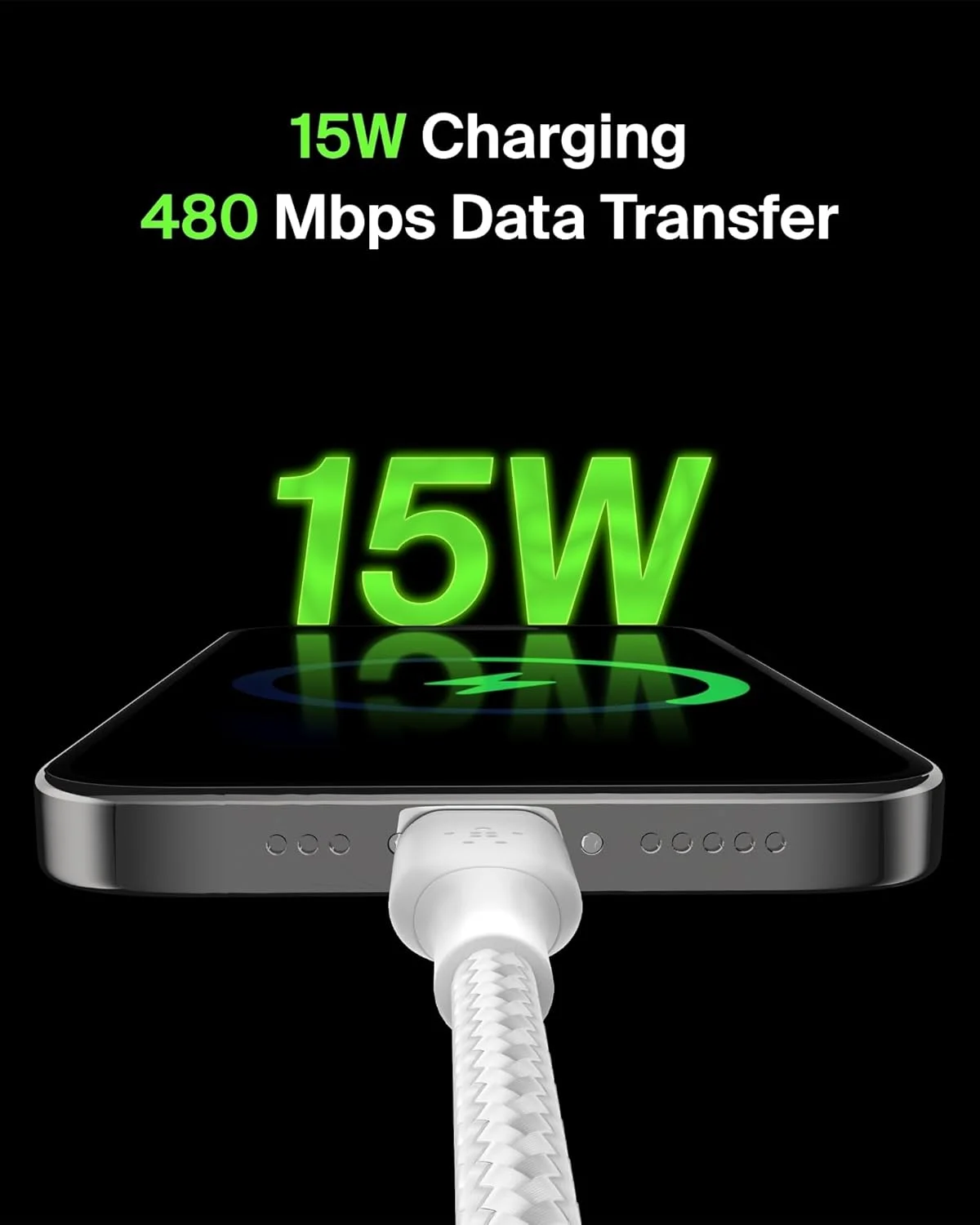 کابل شارژ USB C بافته شده Belkin BoostCharge، کابل USB-C به USB-A، کابل شارژ USB نوع C برای آیفون 16، 15، سامسونگ گلکسی S24، S23، پیکسل، آیپد، مک بوک، نینتندو سوییچ و غیره - 2 متر، سفید کابل شارژ USB C بافته شده Belkin BoostCharge، کابل USB-C به USB-A، کابل شارژ USB نوع C برای آیفون 16، 15، سامسونگ گلکسی S24، S23، پیکسل، آیپد، مک بوک، نینتندو سوییچ و غیره - 2 متر، سفید