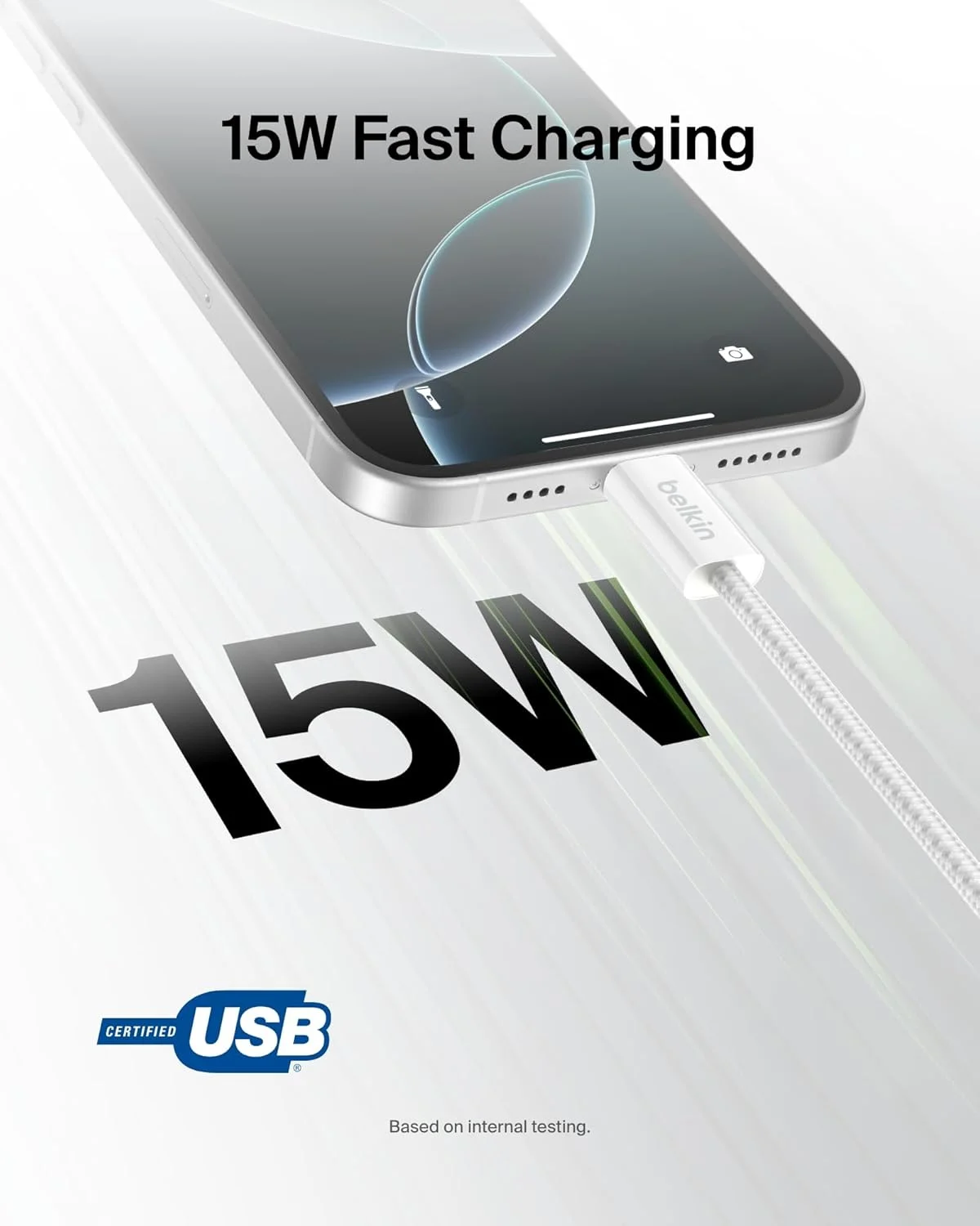 کابل USB-A به USB-C بافته شده بلکین، طول 1.5 متر، 15 وات - کابل شارژ سریع نرم و انعطاف پذیر، سیم شارژر Type C برای سری آیفون 17 و 16، گلکسی S25، پیکسل 10، آیپد پرو و غیره - سفید (2 عدد) کابل USB-A به USB-C بافته شده بلکین، طول 1.5 متر، 15 وات - کابل شارژ سریع نرم و انعطاف پذیر، سیم شارژر Type C برای سری آیفون 17 و 16، گلکسی S25، پیکسل 10، آیپد پرو و غیره - سفید (2 عدد)