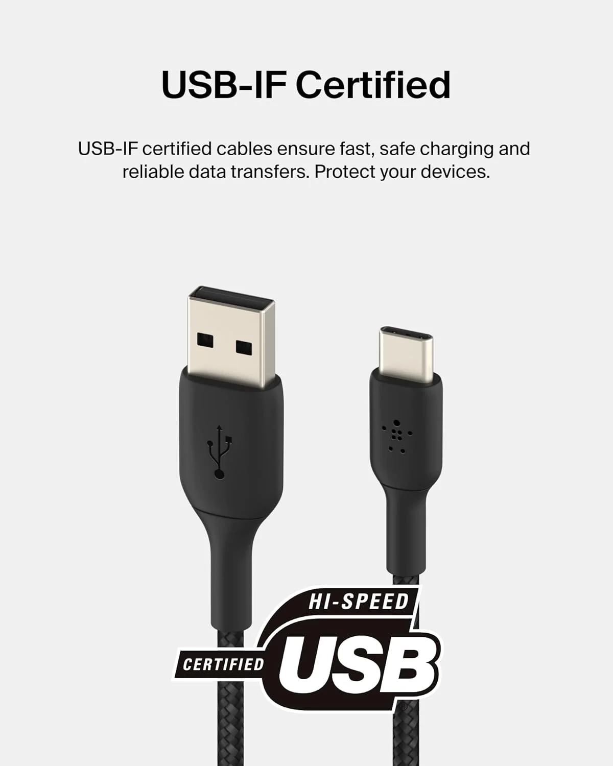 کابل شارژ سریع USB-C بافته شده بلکین، کابل USB-C به USB-A، کابل شارژ USB نوع C برای آیفون 15، سامسونگ گلکسی S23، گوگل پیکسل، آیپد، مک بوک، نینتندو سوییچ و غیره - 1 متر، مشکی کابل شارژ سریع USB-C بافته شده بلکین، کابل USB-C به USB-A، کابل شارژ USB نوع C برای آیفون 15، سامسونگ گلکسی S23، گوگل پیکسل، آیپد، مک بوک، نینتندو سوییچ و غیره - 1 متر، مشکی