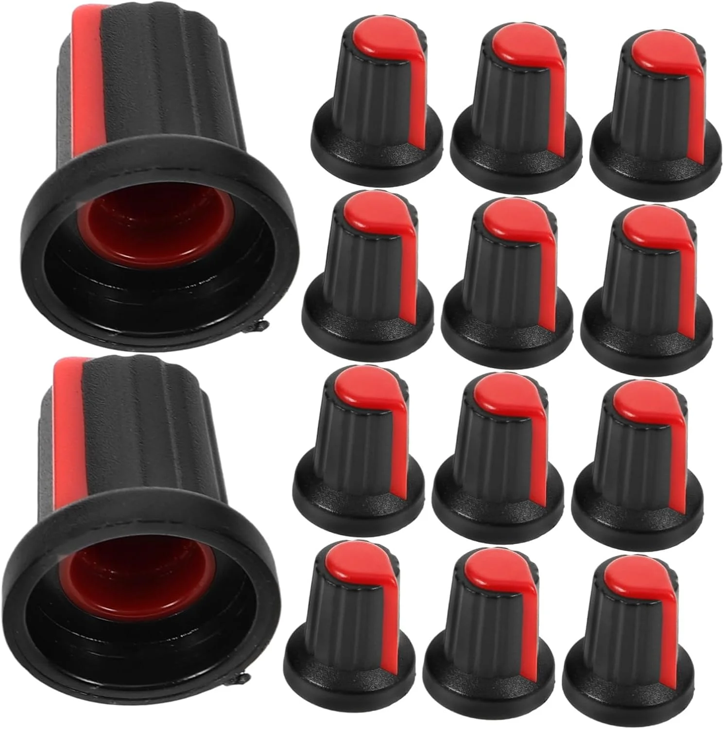 100 عدد دکمه چرخشی پتانسیومتر کنترلر DJ یونیورسال تنظیم صدا برای میکسر DJ، مناسب برای شفت، دکمه های پلاستیکی با کیفیت بالا برای نوازندگان و 100 عدد دکمه چرخشی پتانسیومتر کنترلر DJ یونیورسال تنظیم صدا برای میکسر DJ، مناسب برای شفت، دکمه های پلاستیکی با کیفیت بالا برای نوازندگان و