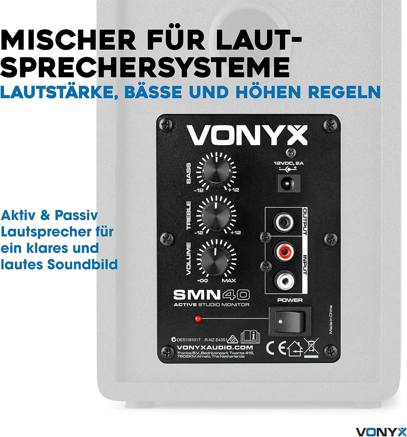 باند مانیتور استودیویی 100 واتی Vonyx SMN40B اکتیو، ست بلندگو مانیتور 2 طرفه اکتیو، اسپیکر کامپیوتر، AUX، RCA، USB، پخش کننده MP3، مشکی باند مانیتور استودیویی 100 واتی Vonyx SMN40B اکتیو، ست بلندگو مانیتور 2 طرفه اکتیو، اسپیکر کامپیوتر، AUX، RCA، USB، پخش کننده MP3، مشکی
