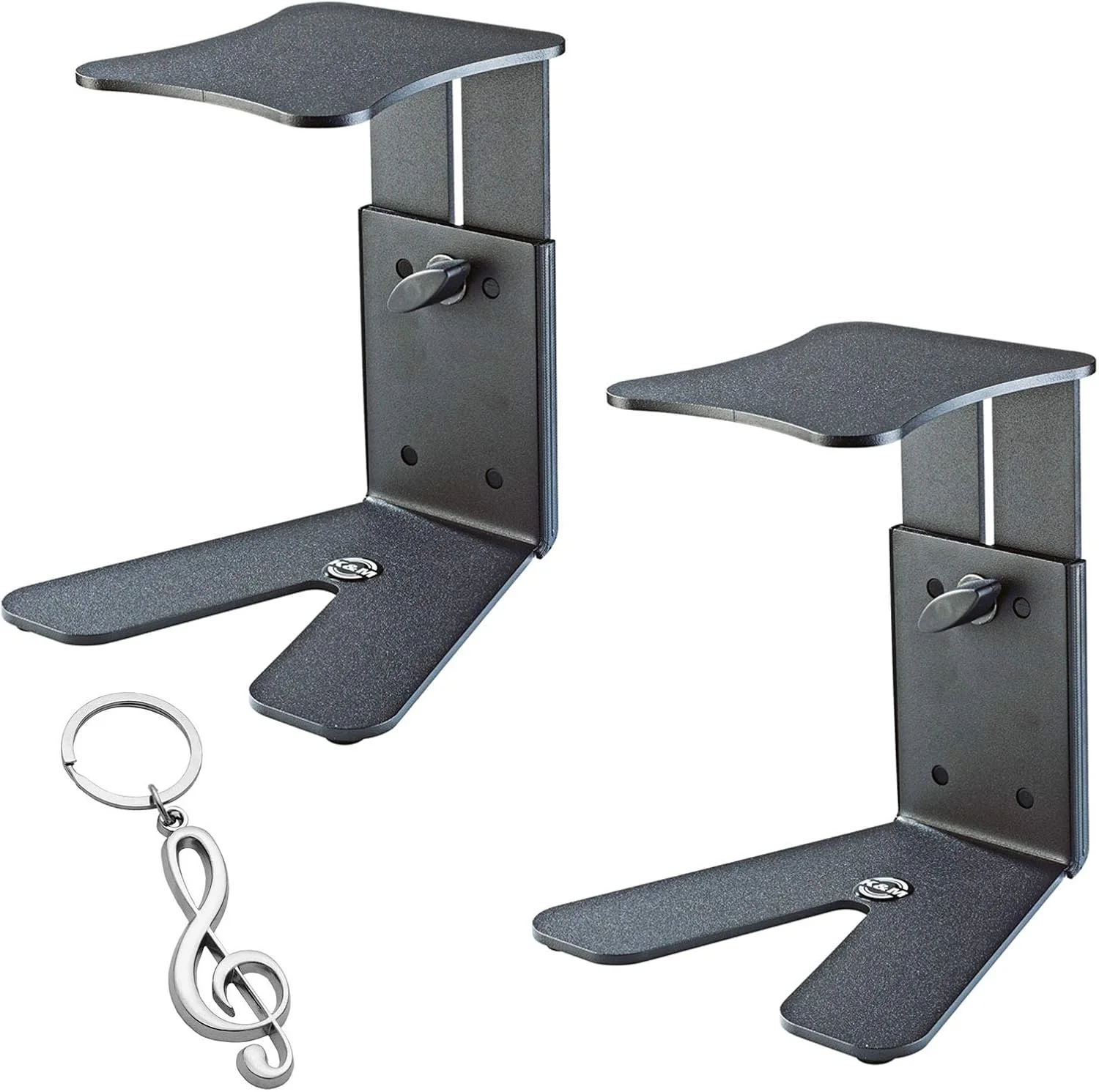 دو عدد پایه رومیزی K&M 26772 برای مانیتورهای استودیویی + جاکلیدی keepdrum با طرح کلید سل دو عدد پایه رومیزی K&M 26772 برای مانیتورهای استودیویی + جاکلیدی keepdrum با طرح کلید سل