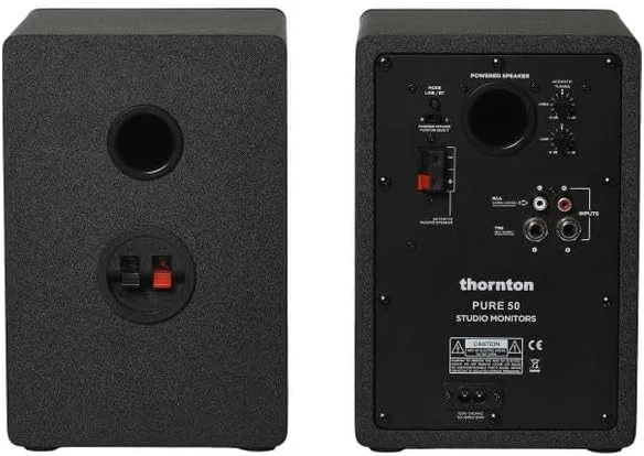 مانیتورهای استودیویی فعال Thornton Pure 50 (جفت) – 60 وات کلاس D، ورودی های متقارن/نامتقارن، خروجی هدفون، تنظیم آکوستیک و BT مانیتورهای استودیویی فعال Thornton Pure 50 (جفت) – 60 وات کلاس D، ورودی های متقارن/نامتقارن، خروجی هدفون، تنظیم آکوستیک و BT