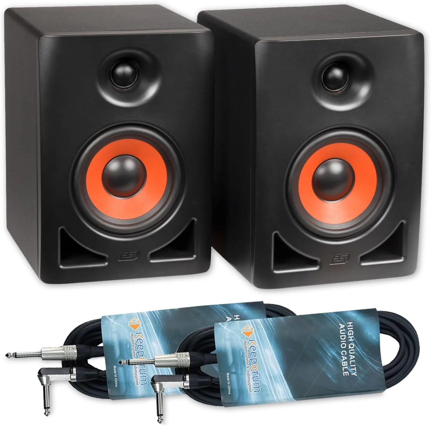 مانیتورهای استودیویی ESI nEAR i5 - بلندگوهای فعال، یک جفت به همراه 2 عدد کابل جک keepdrum
