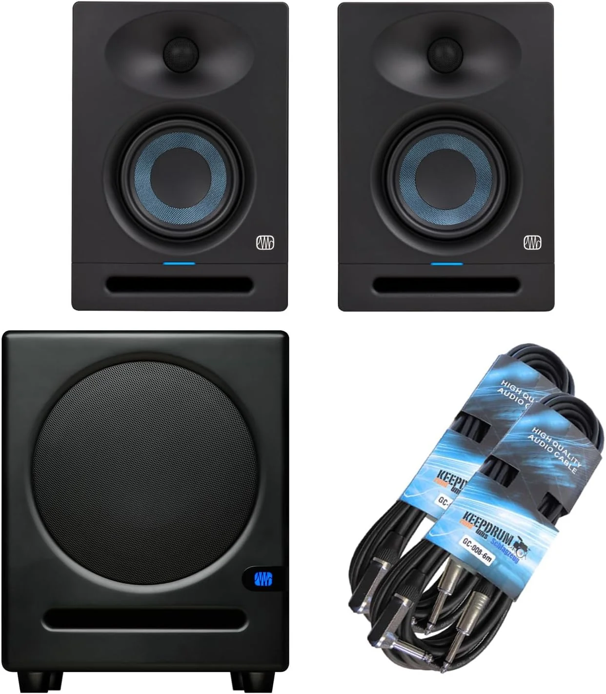 اسپیکر مانیتورینگ استودیویی اکتیو PreSonus Eris Studio 4، سایز 4.5 اینچ، یک جفت + ساب ووفر Eris Sub 8 BT + 2 عدد کابل کیپ درام اسپیکر مانیتورینگ استودیویی اکتیو PreSonus Eris Studio 4، سایز 4.5 اینچ، یک جفت + ساب ووفر Eris Sub 8 BT + 2 عدد کابل کیپ درام
