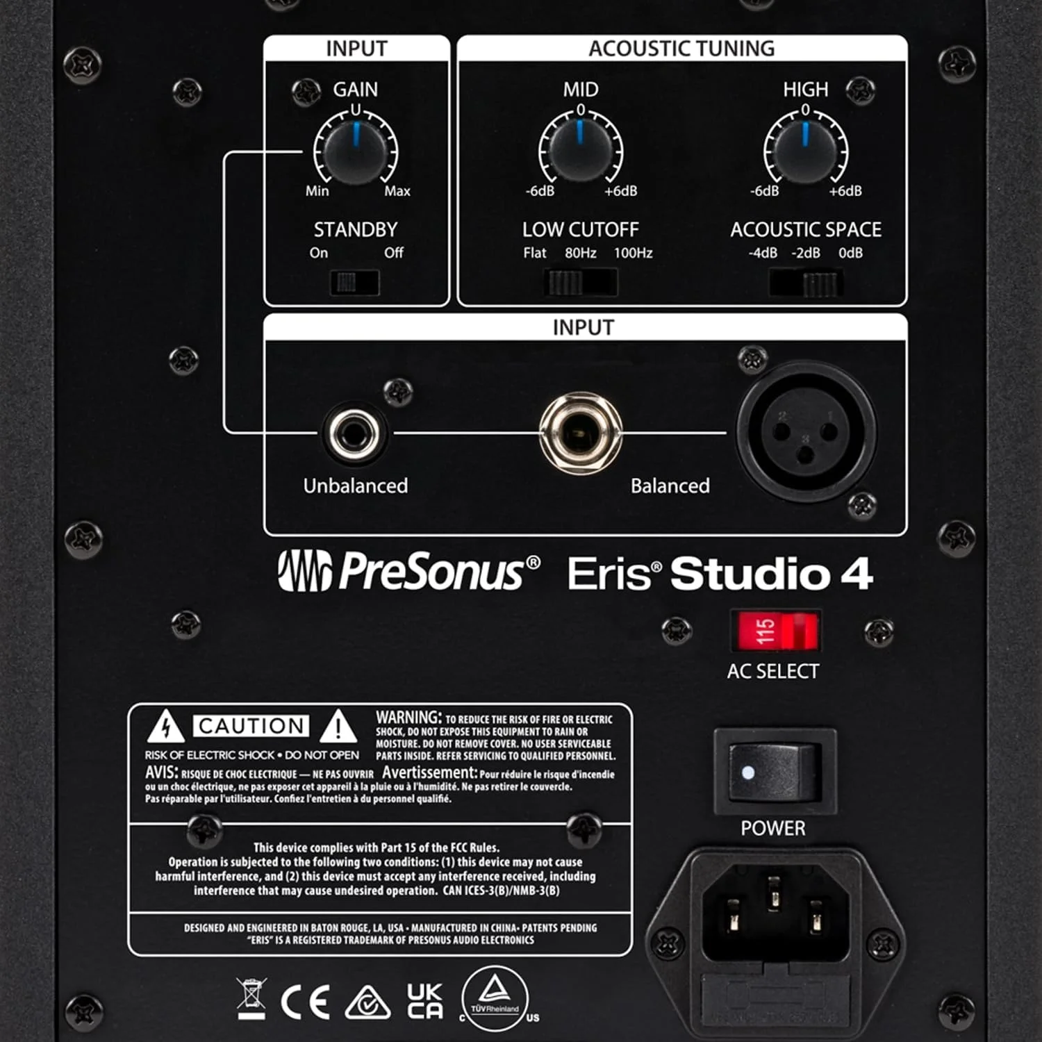 اسپیکر مانیتورینگ استودیویی اکتیو PreSonus Eris Studio 4، سایز 4.5 اینچ، یک جفت + ساب ووفر Eris Sub 8 BT + 2 عدد کابل کیپ درام