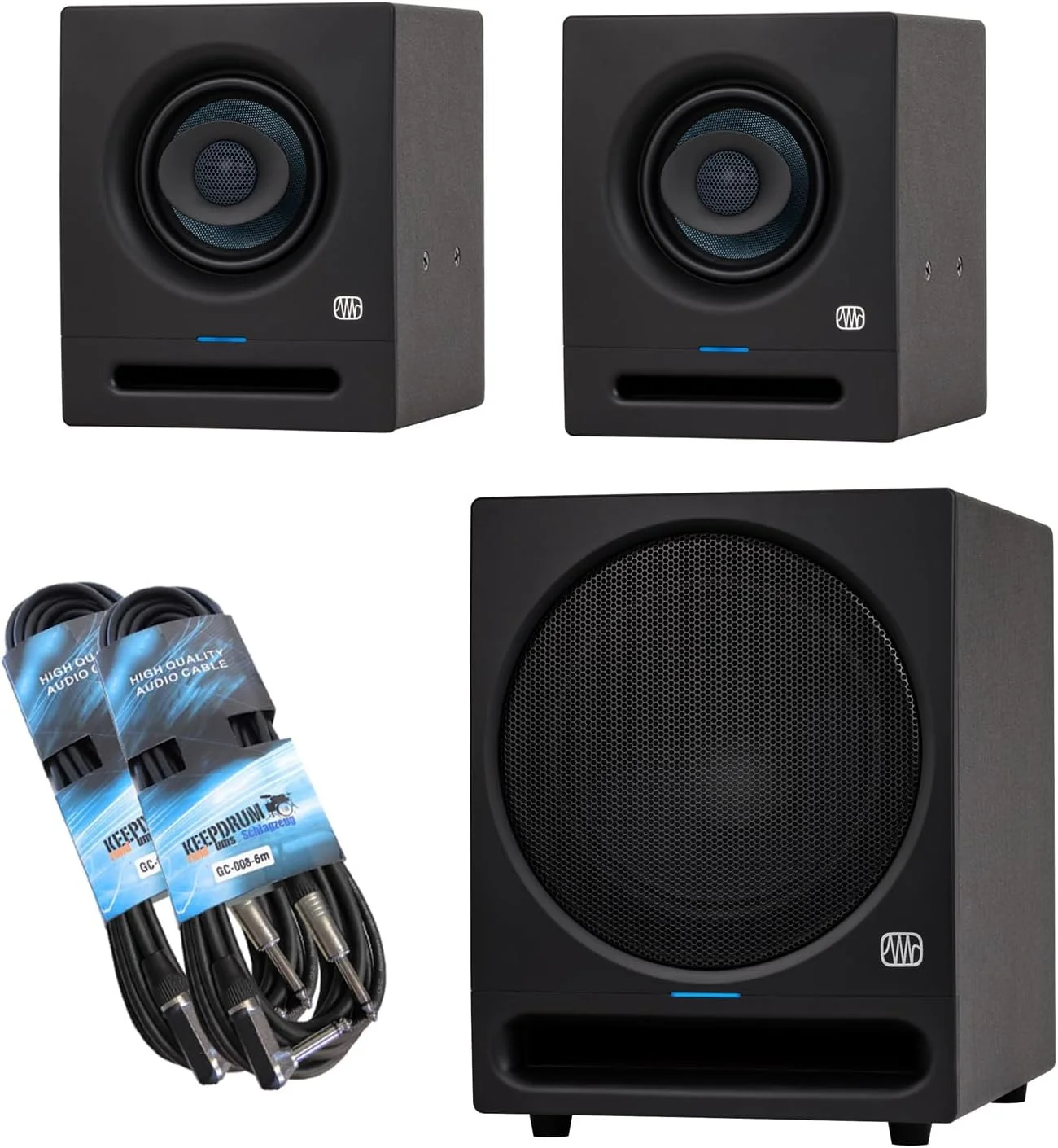 مانیتور استودیویی اکتیو Presonus Eris Pro 4 (یک جفت) به همراه ساب ووفر Eris Pro Sub 10 و 2 عدد کابل جک کیپدرام مانیتور استودیویی اکتیو Presonus Eris Pro 4 (یک جفت) به همراه ساب ووفر Eris Pro Sub 10 و 2 عدد کابل جک کیپدرام