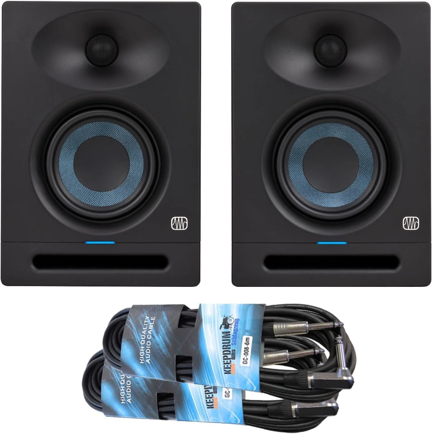 مانیتورهای استودیویی اکتیو Presonus Eris Studio 4، بلندگوهای 4.5 اینچی، 1 جفت + 2 عدد کابل کیپ درام