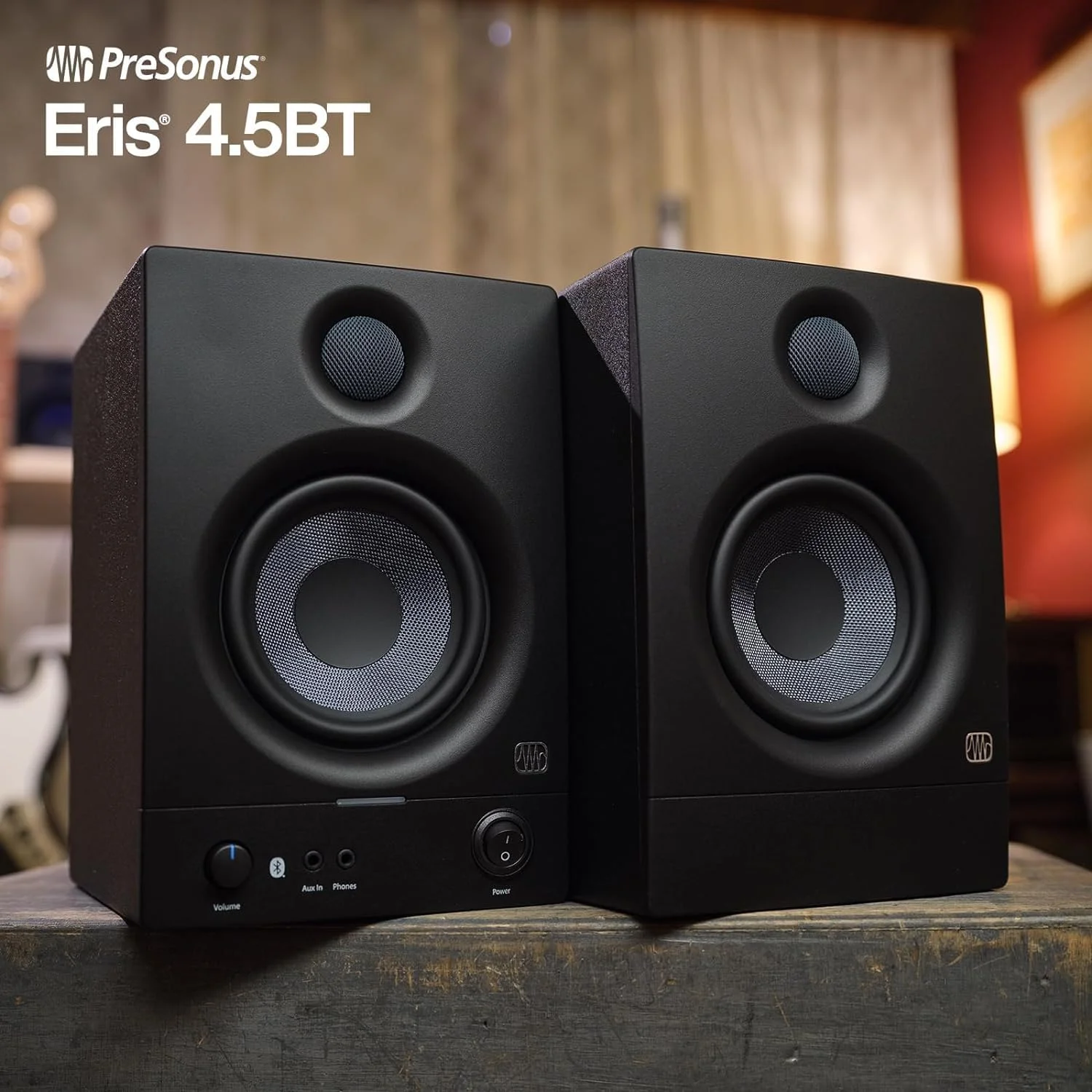 PreSonus Eris 4.5 BT II Generation Bluetooth 5.0 مانیتورهای استودیویی اکتیو + پایه های ضد لرزش keepdrum (8 عدد) - قرمز PreSonus Eris 4.5 BT II Generation Bluetooth 5.0 مانیتورهای استودیویی اکتیو + پایه های ضد لرزش keepdrum (8 عدد) - قرمز