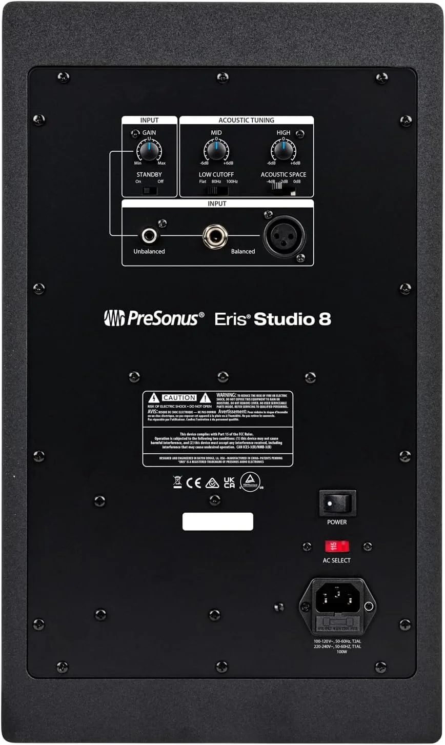 یک جفت مانیتورینگ استودیویی اکتیو 8 اینچی Presonus Eris Studio 8 + پایه های لرزه گیر بلندگو keepdrum یک جفت مانیتورینگ استودیویی اکتیو 8 اینچی Presonus Eris Studio 8 + پایه های لرزه گیر بلندگو keepdrum