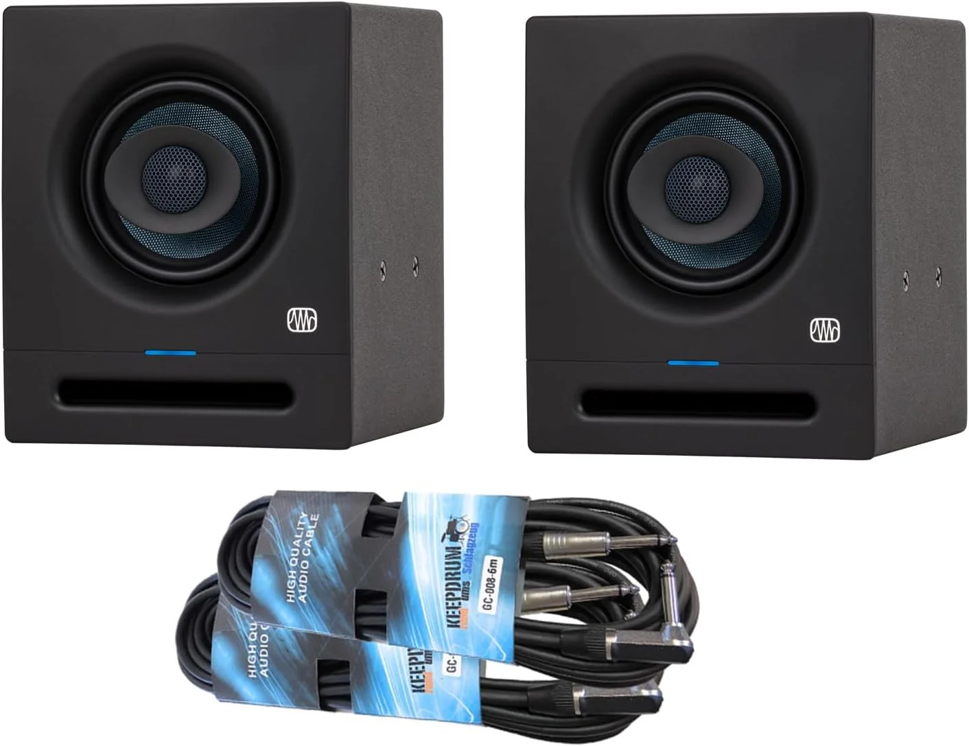 اسپیکر مانیتور استودیویی اکتیو Presonus Eris Pro 4 (یک جفت) به همراه 2 عدد کابل کیپ درام