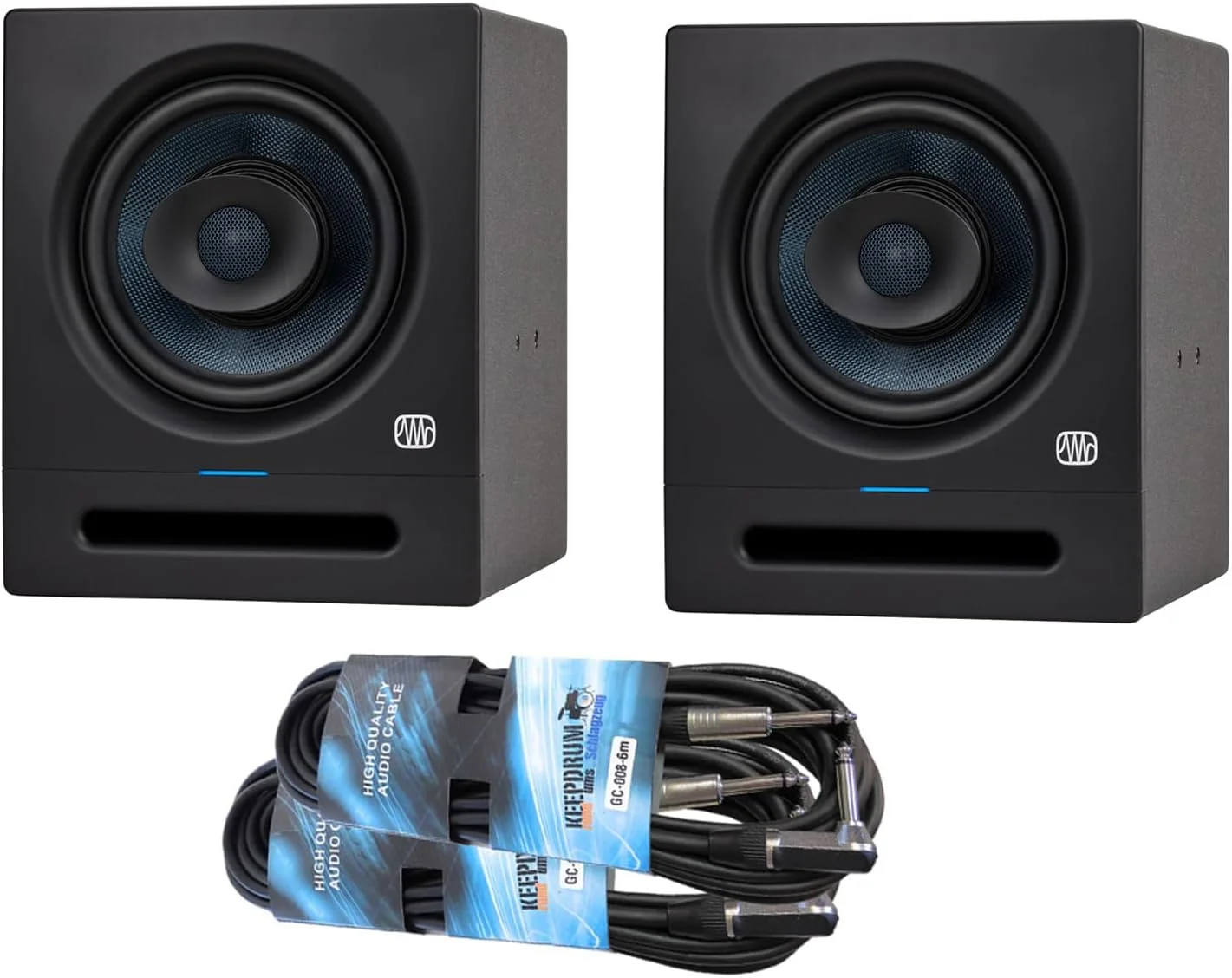مانیتور استودیویی اکتیو Presonus Eris Pro 8 (یک جفت) به همراه 2 عدد کابل جک کیپ درام