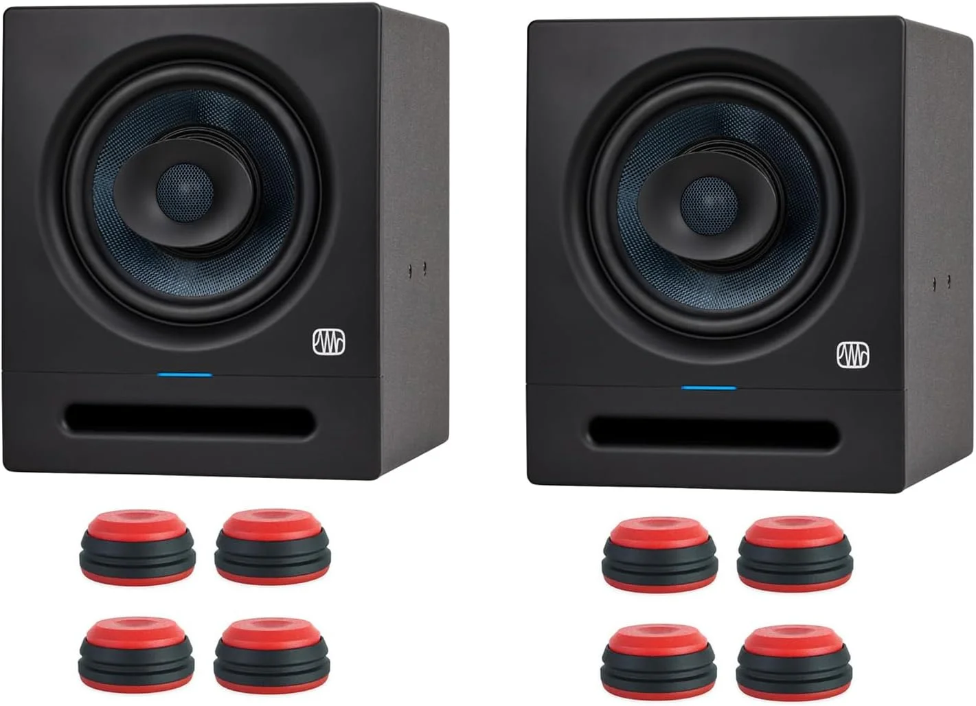 مانیتور استودیویی اکتیو Presonus Eris Pro 8 (یک جفت) به همراه پایه مانیتور keepdrum قرمز