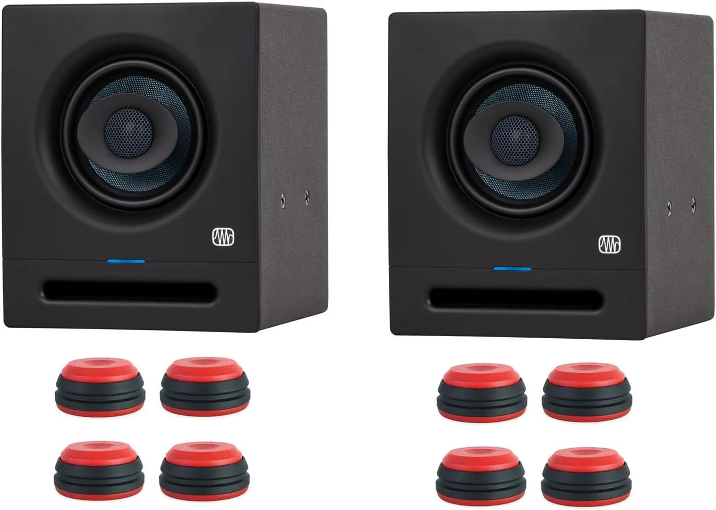 مانیتور استودیویی اکتیو Presonus Eris Pro 4 (یک جفت) به همراه پایه های بلندگوی keepdrum قرمز