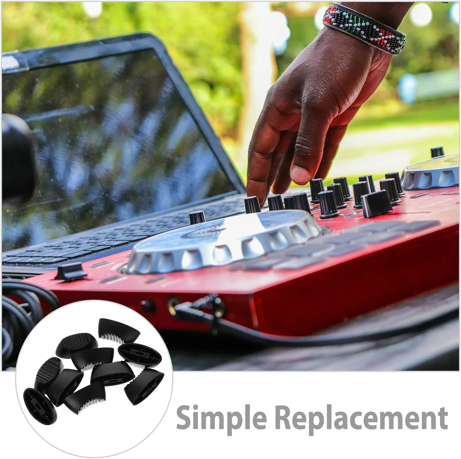 Supvox 10 عدد درپوش لغزنده میکسر، ساخته شده از پلاستیک بادوام، دکمه های فیدر ارگونومیک برای میکسر صوتی و تقویت کننده، پوشش پتانسیومتر مشکی بادوام