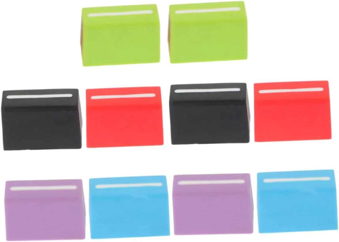 MAGICLULU 10 عدد سر فیدر جایگزین برای میکسر صدا، قطر داخلی جنس لاستیکی، کلاهک های لغزنده بادوام سازگار با تجهیزات دی جی و لغزنده های خطی در رنگ های مشکی و قرمز