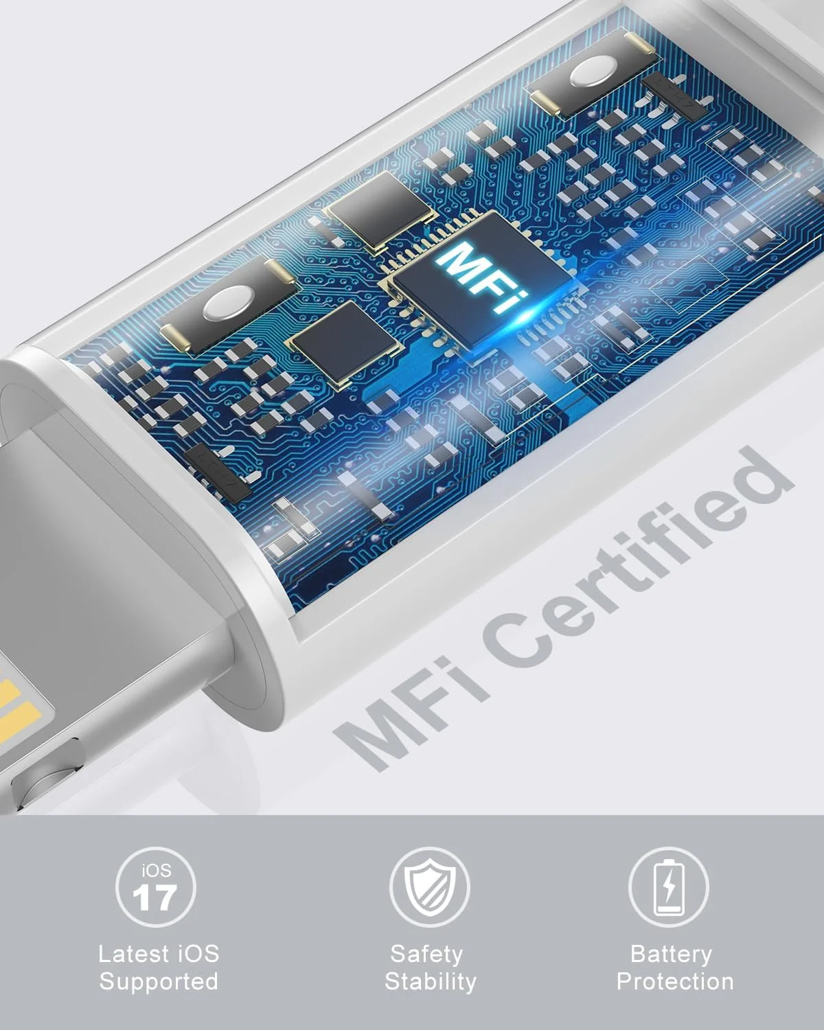 کابل لایتنینگ به USB سازگار با iPhone 11 Pro/11/XS MAX/XR/8/7/6s/6/plus, iPad Pro/Air/Mini, iPod Touch (سفید 1 متری) کابل لایتنینگ به USB سازگار با iPhone 11 Pro/11/XS MAX/XR/8/7/6s/6/plus, iPad Pro/Air/Mini, iPod Touch (سفید 1 متری)