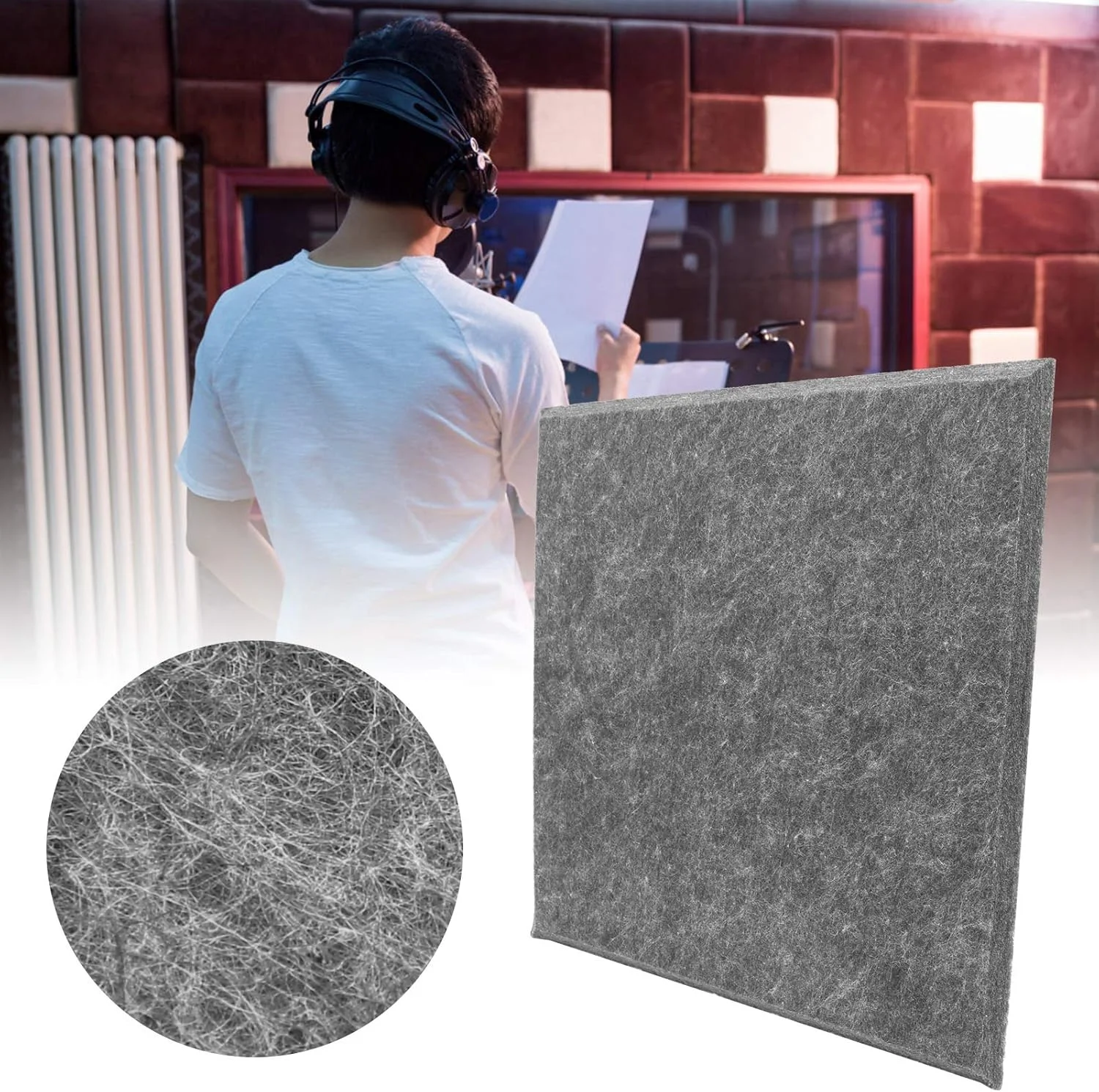 پنل های فوم عایق صدا، فوم آکوستیک جاذب صدا، 30 x 30 x 2.5 سانتی متر، اسفنج ضد صدا برای استودیوها و مانیتورها، 12 عدد پنل های فوم عایق صدا، فوم آکوستیک جاذب صدا، 30 x 30 x 2.5 سانتی متر، اسفنج ضد صدا برای استودیوها و مانیتورها، 12 عدد