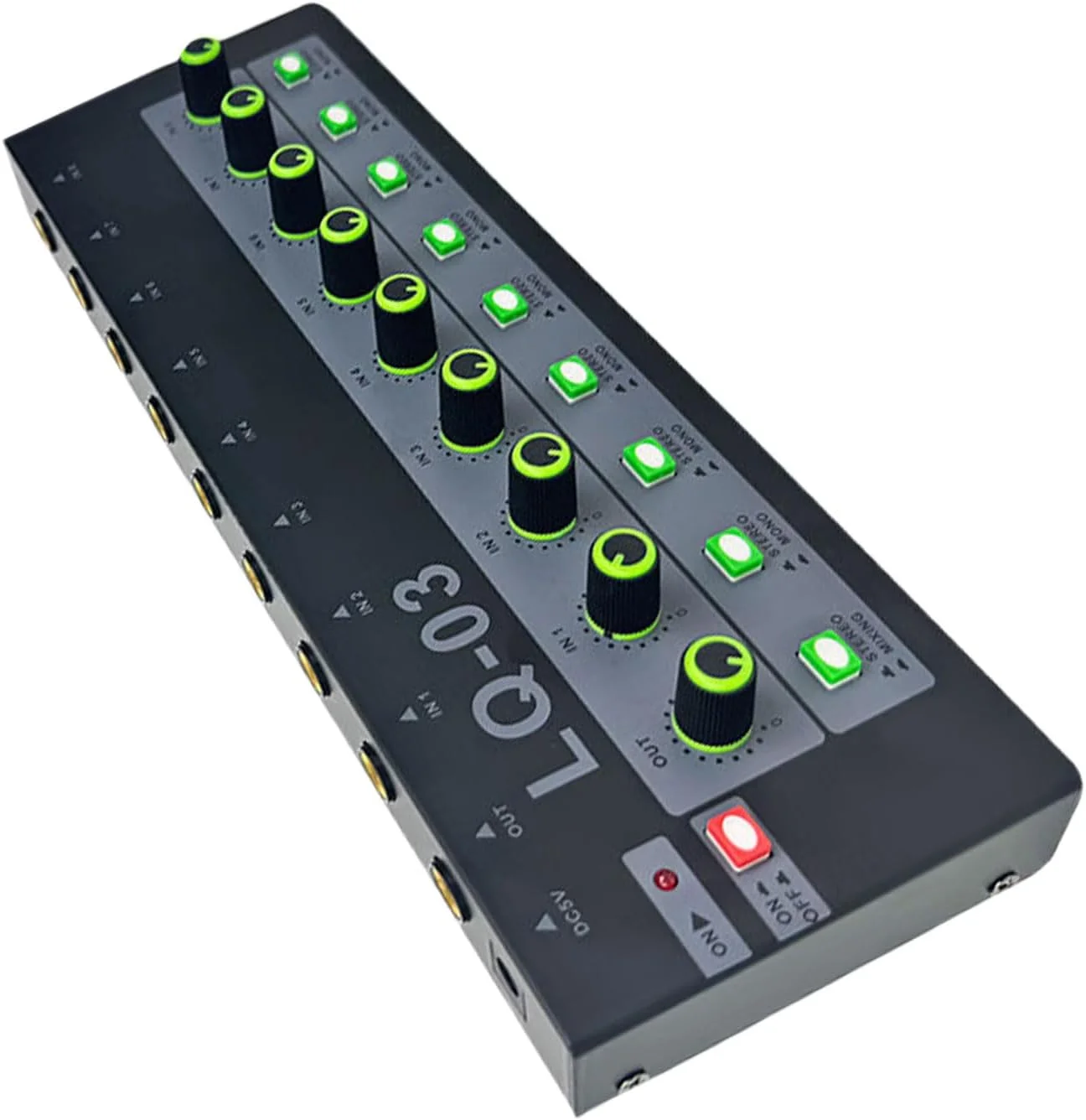 میکسر فلزی جمع و جور 4 کاناله با 6 جک 35 میلی متری برای استودیو و اجرای زنده