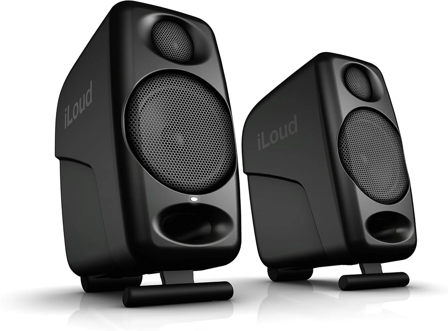 iLoud Micro Monitor Black Special Edition - کوچکترین جفت مانیتور مرجع استودیویی در جهان، 50 وات (RMS) bi-amped، مشکی و کابل صوتی Adam Hall Cables 2 x RCA نر به 2 x 6.3mm TS مونو 1 متری