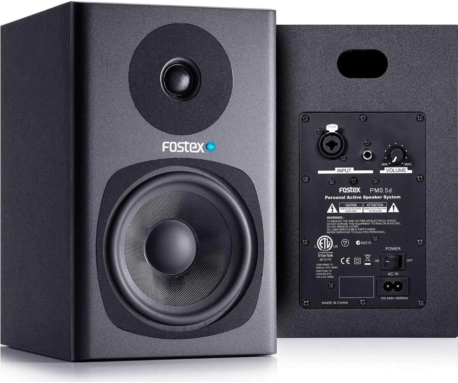 مانیتور استودیویی حرفه ای اکتیو 2 طرفه Fostex PM0.5D-B 5 اینچی، مشکی، ست 2 عددی